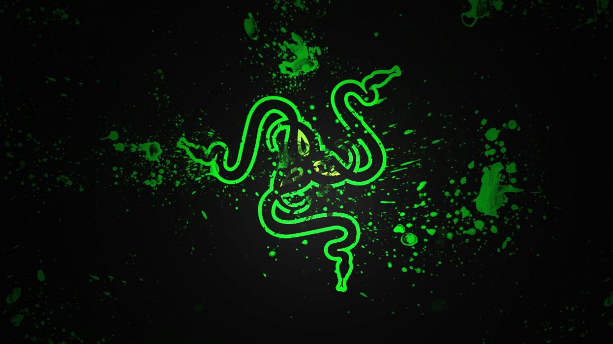 Logo Razer serpenti verdi, 1246x700 HD, Desktop