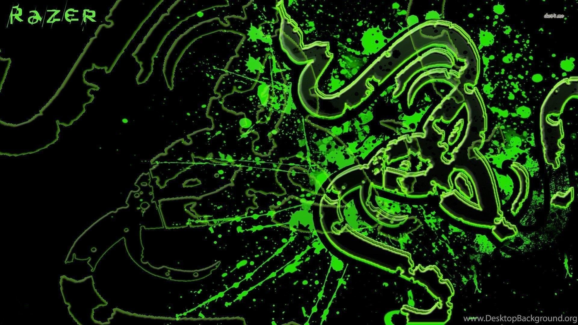 Logo Razer verde schizzi, 1920x1080 Full HD, Monitor Gaming