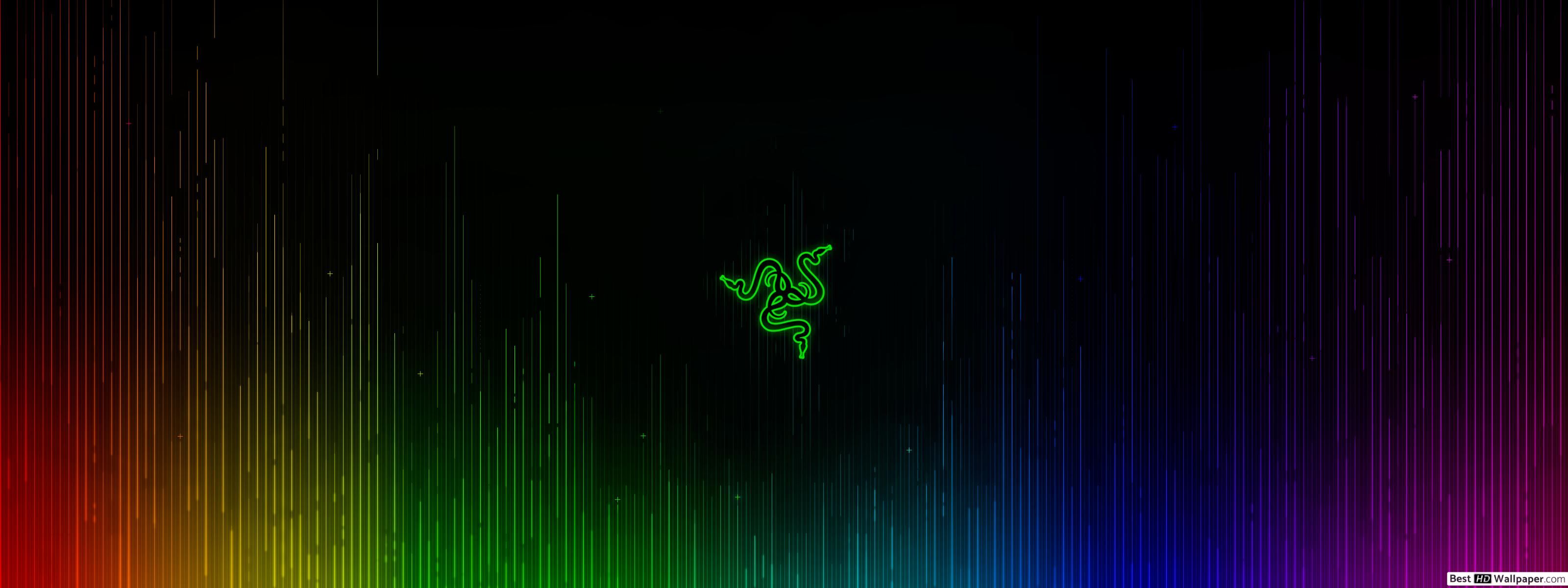 Logo Razer verde sfondo scuro, 3200x1200 Panoramico, PC Desktop