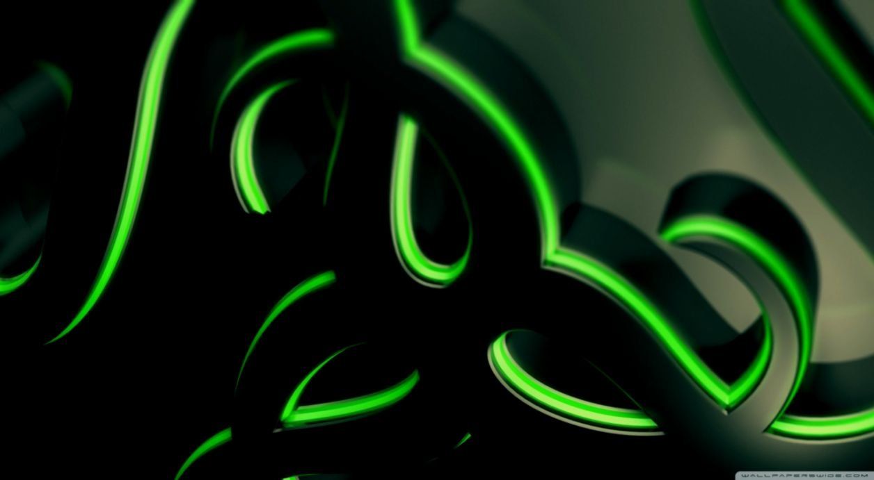 Logo Razer verde neon, 1256x691 HD, PC