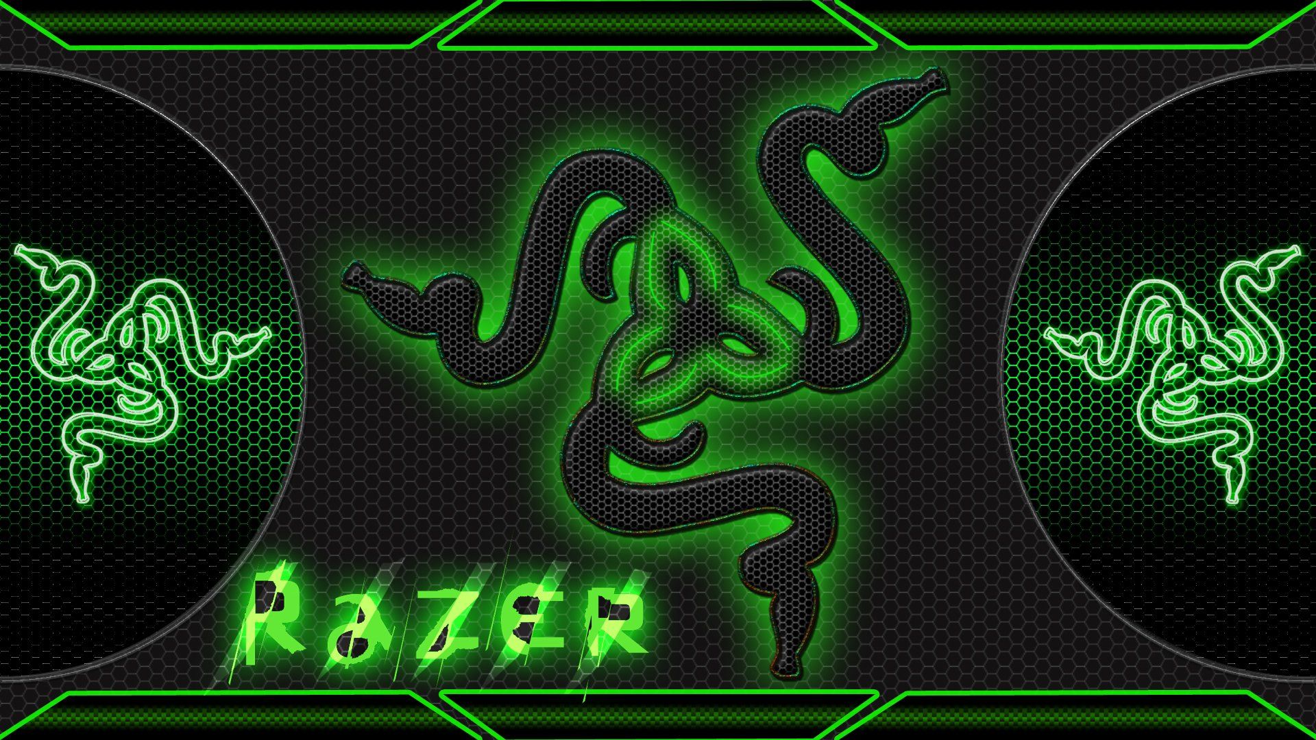 Logo Razer serpenti verdi, 1920x1080 Full HD 1080p, PC Desktop