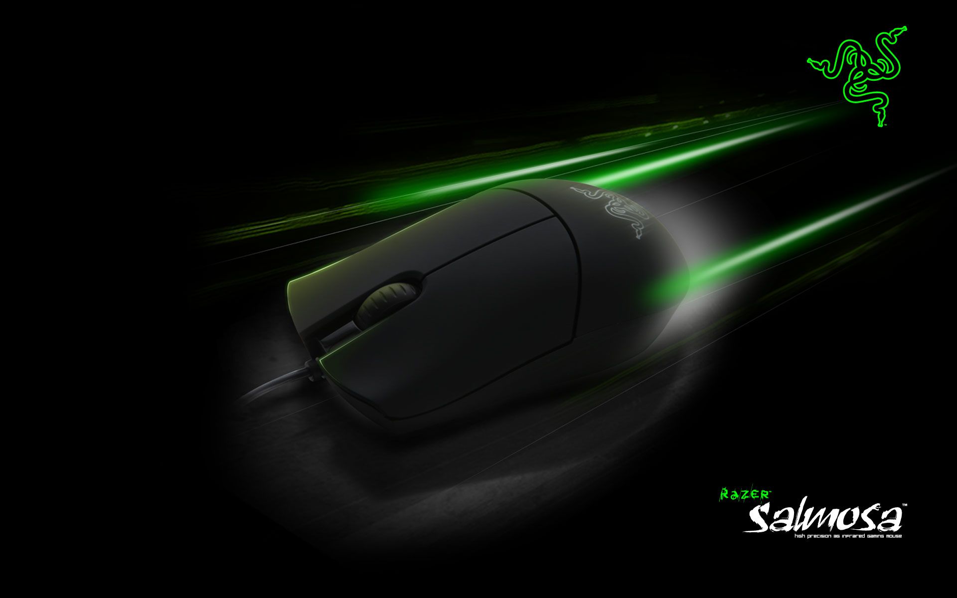 Mouse Razer Salmosa nero verde, 1920x1200 WUXGA, PC