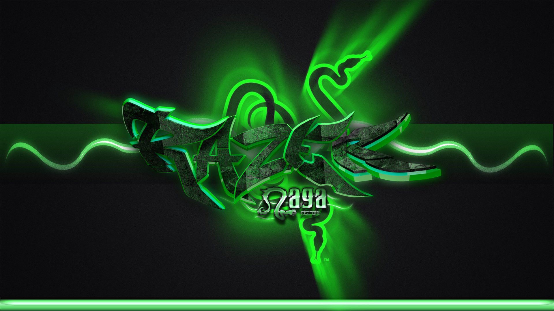 Logo Razer verde neon, 1920x1080 Full HD, Monitor Gaming