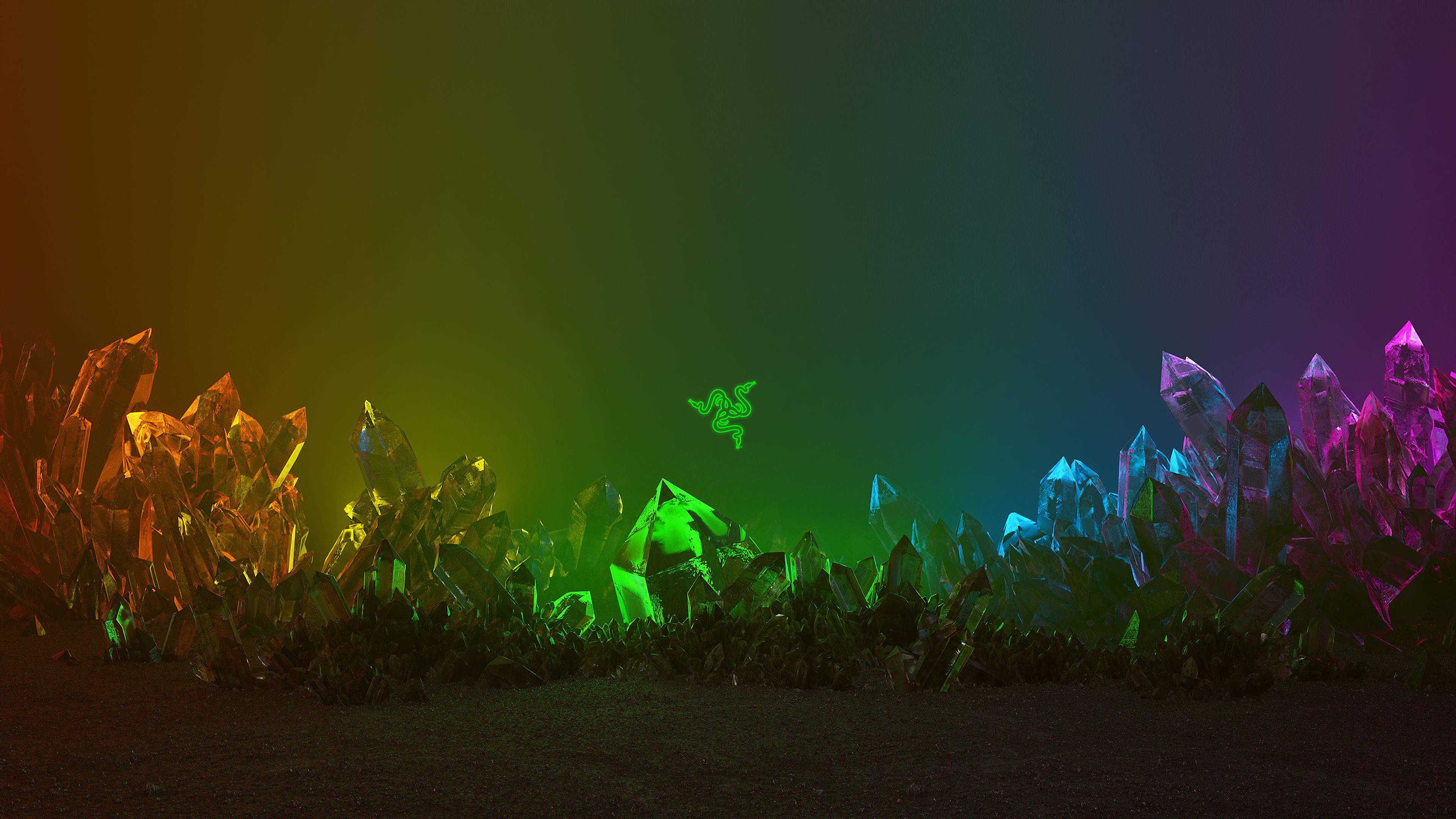 Cristalli astratti colorati neon, 3840x2160 4K Ultra HD, Monitor 4K