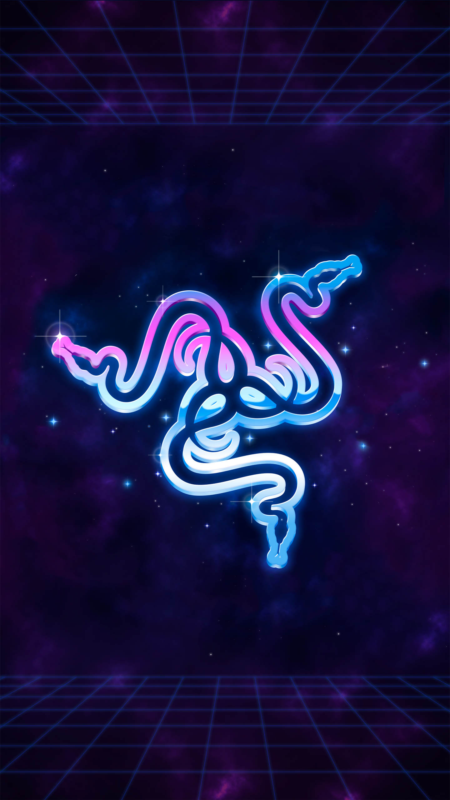 Logo Razer serpente neon, periferiche gaming, 1440x2560 Verticale, Telefono
