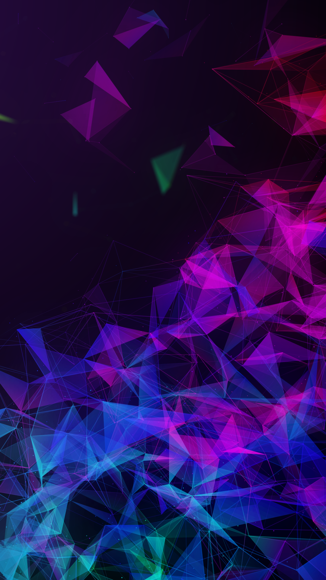 Poligoni astratti viola blu, 1080x1920 Full HD Verticale, Smartphone