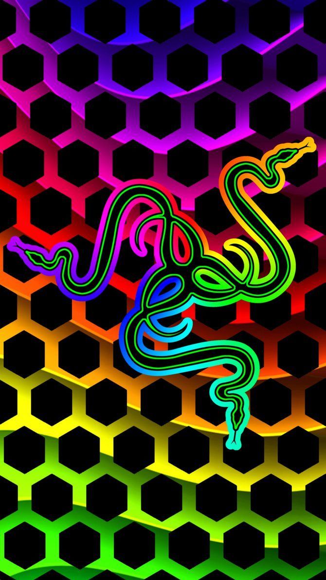 Logo Razer esagoni arcobaleno, 670x1191 Full HD Verticale, Smartphone