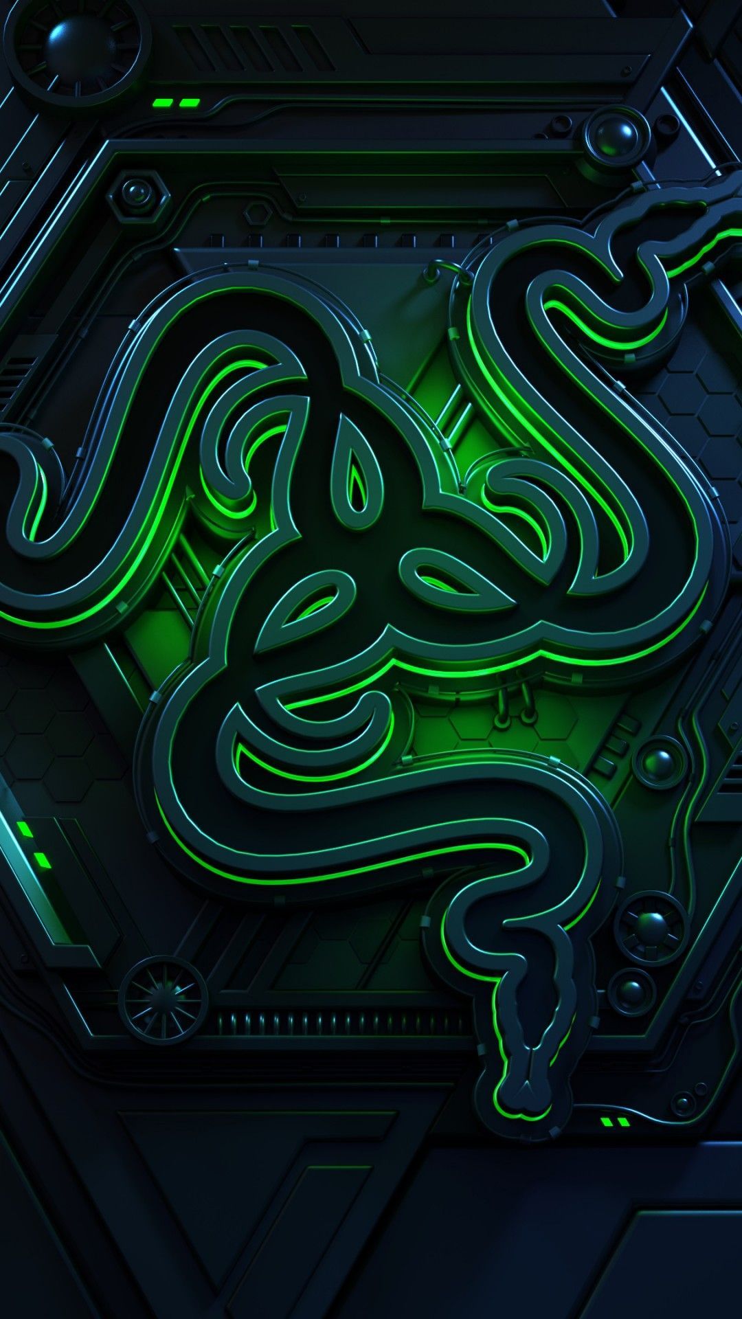 Logo Razer verde neon, 1080x1920 Verticale, Telefono