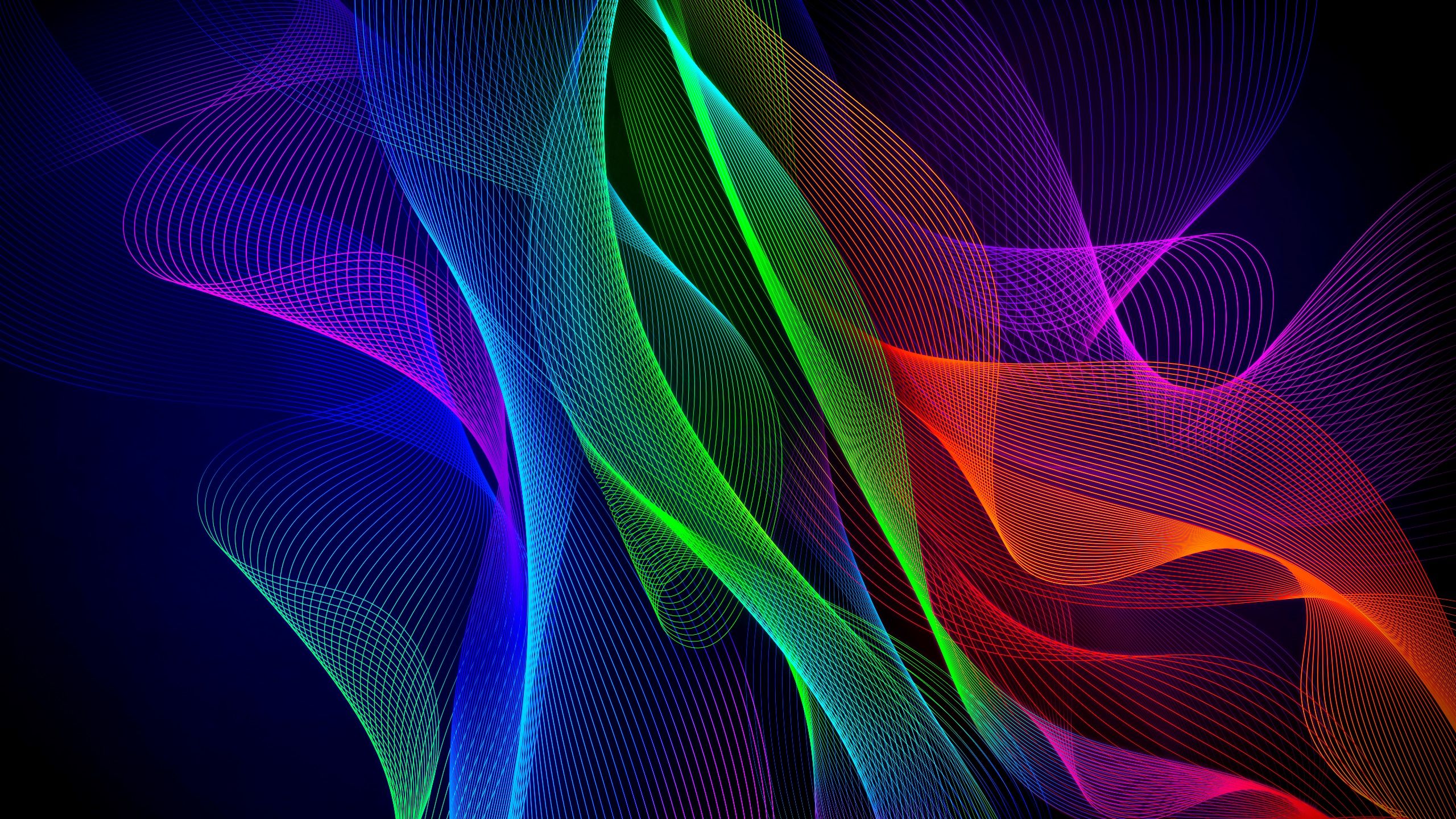 Razer astratto onde colorate, 2560x1440 2K, Desktop