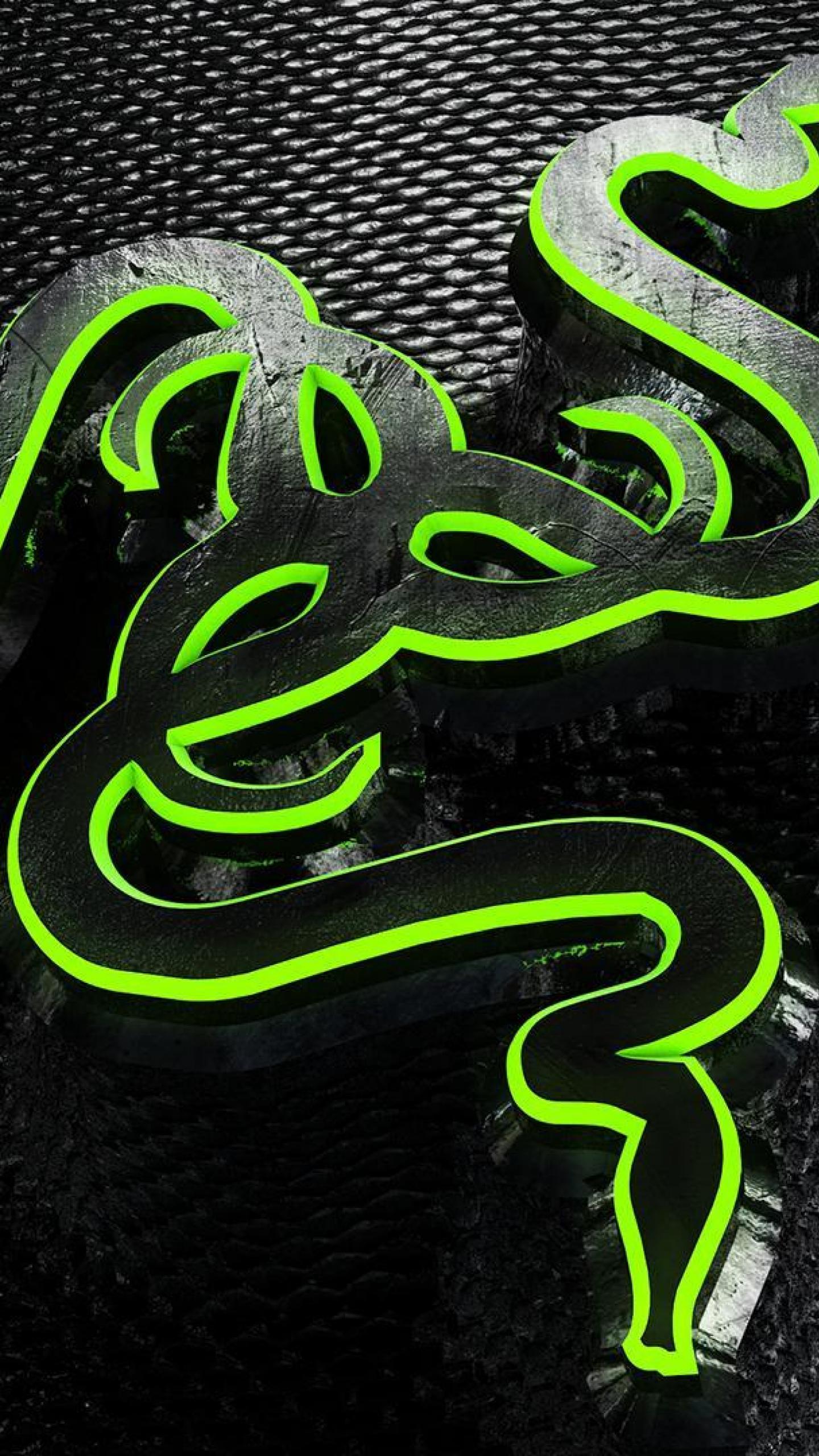 Logo Razer serpenti verde neon, 1440x2560 Full HD Verticale, iPhone