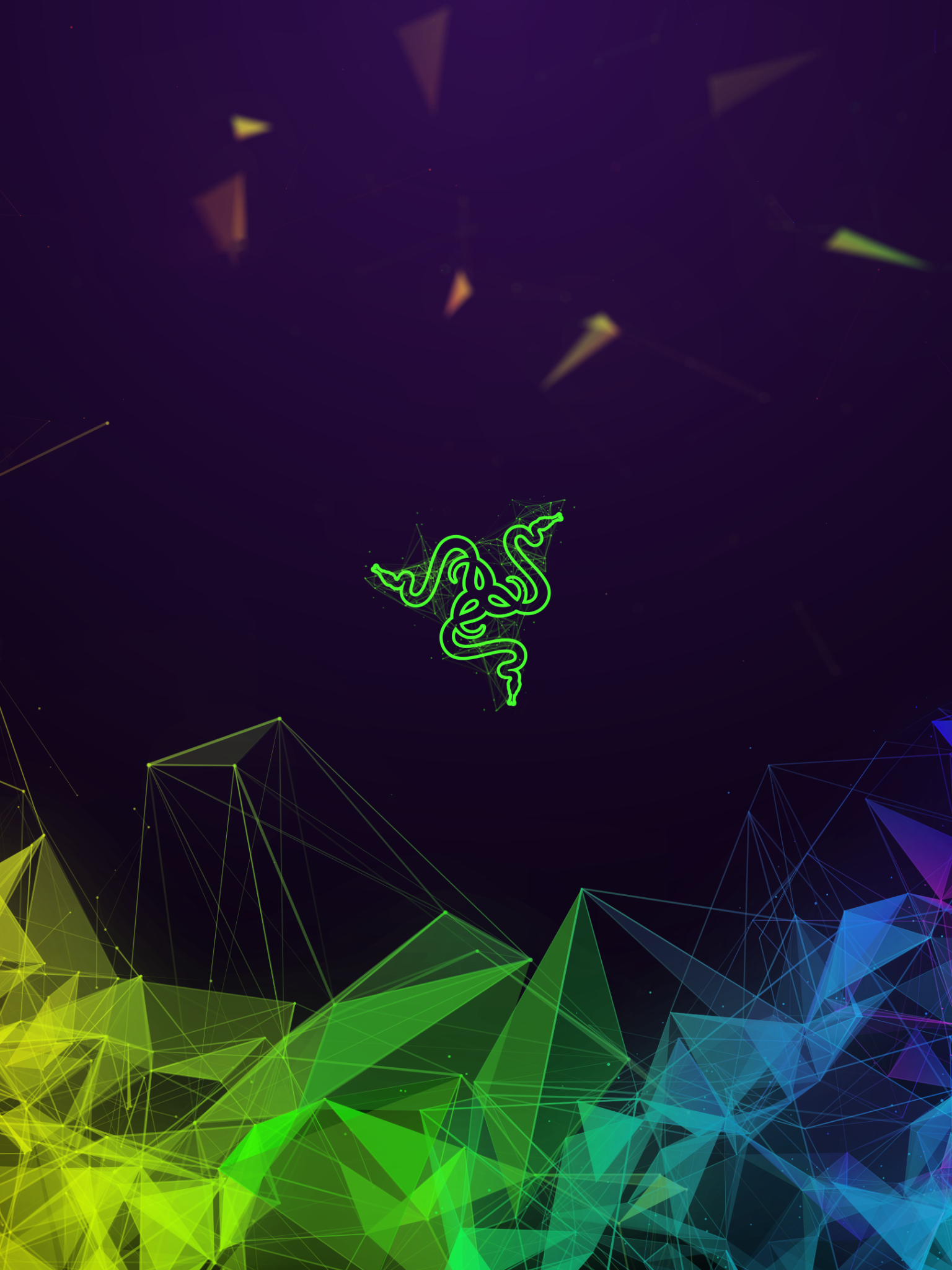 Logo Razer verde astratto, 1536x2048 Full HD Verticale, Smartphone