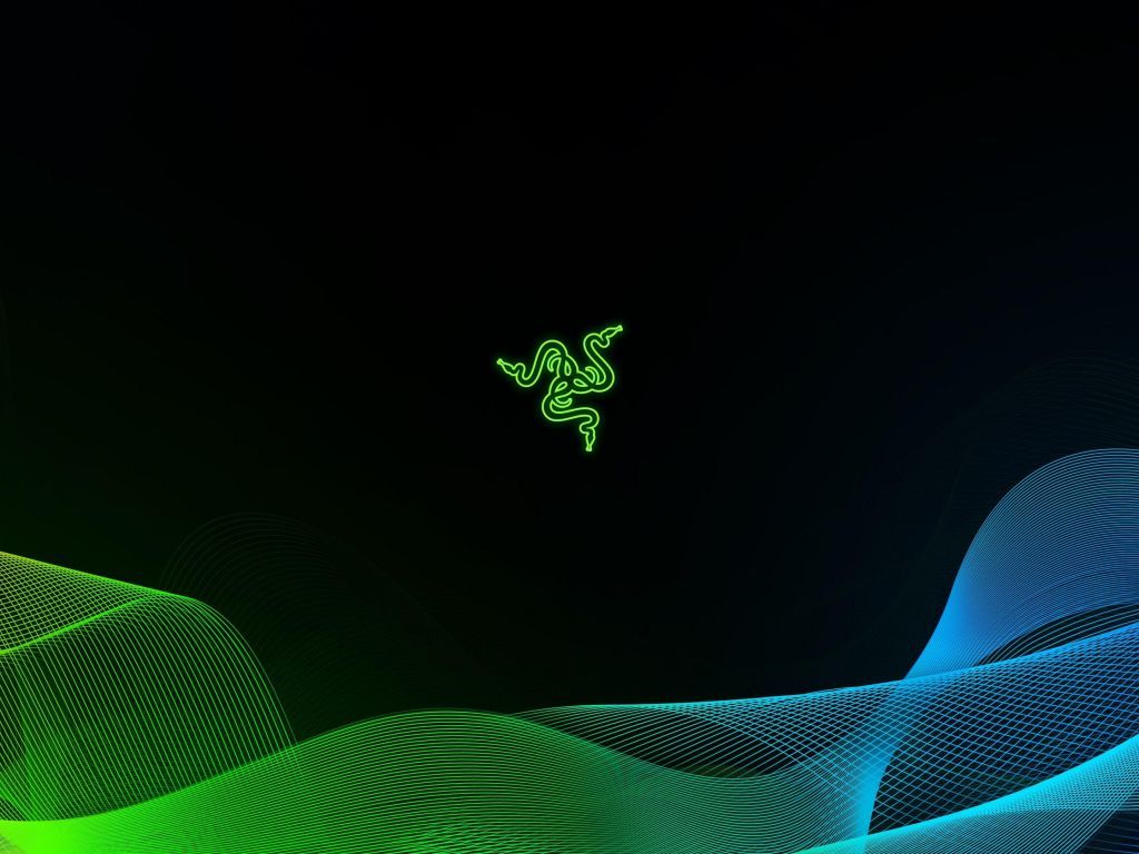 Logo Razer verde nero, 1024x768 HD, Desktop