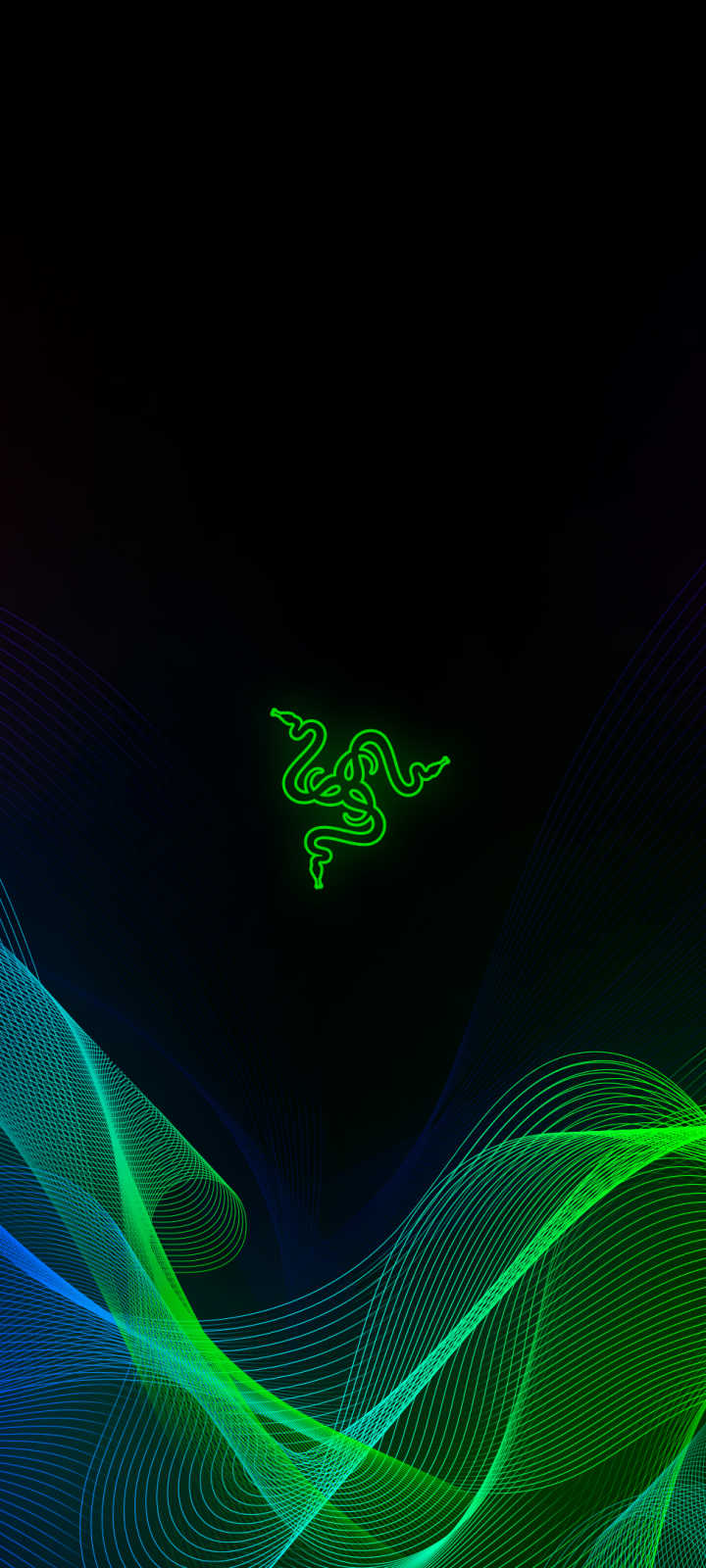 Logo Razer verde onde, 720x1600 Full HD Verticale, iPhone