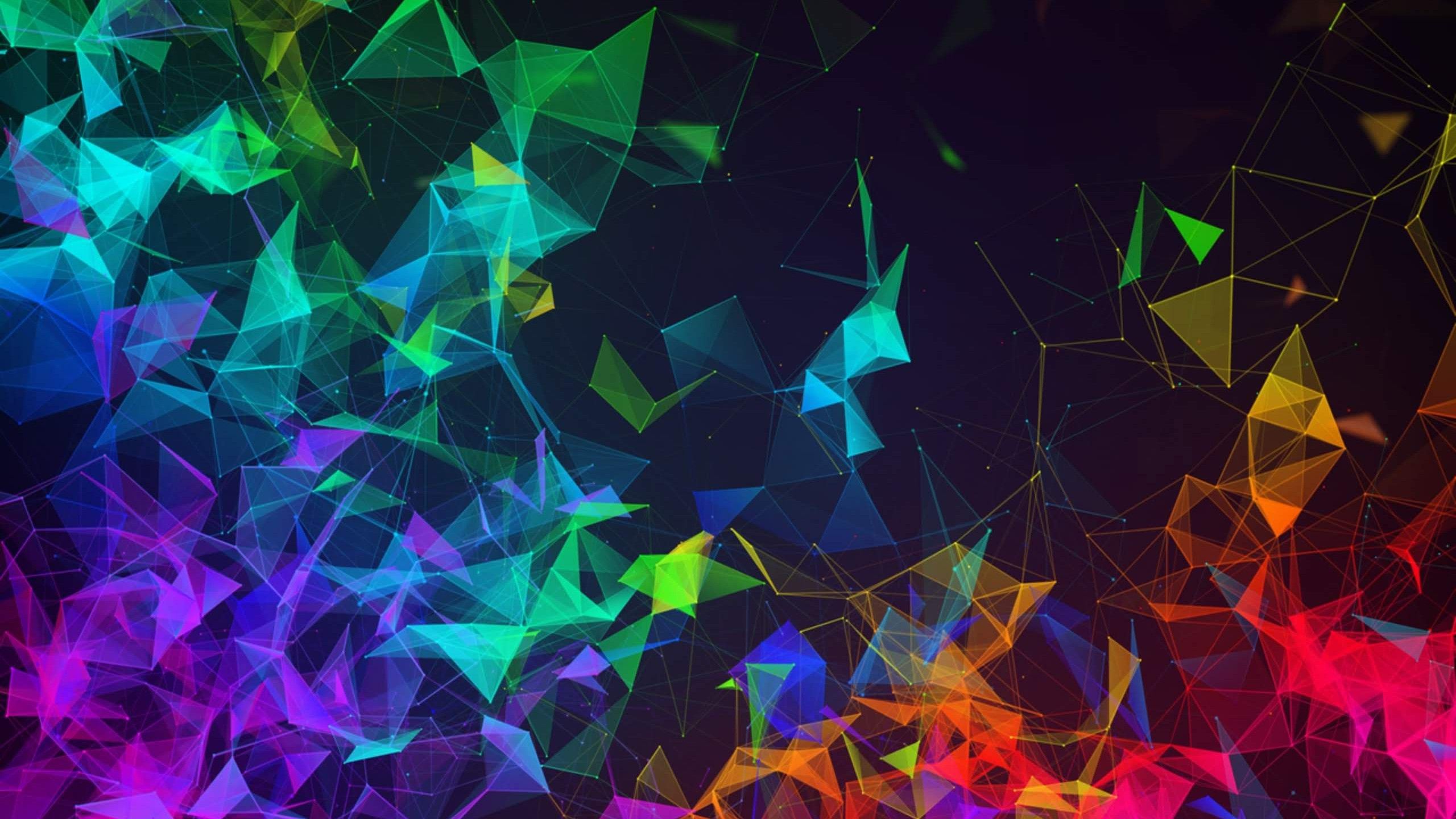 Rete geometrica colorata astratta, 2560x1440 QHD, Monitor Gaming