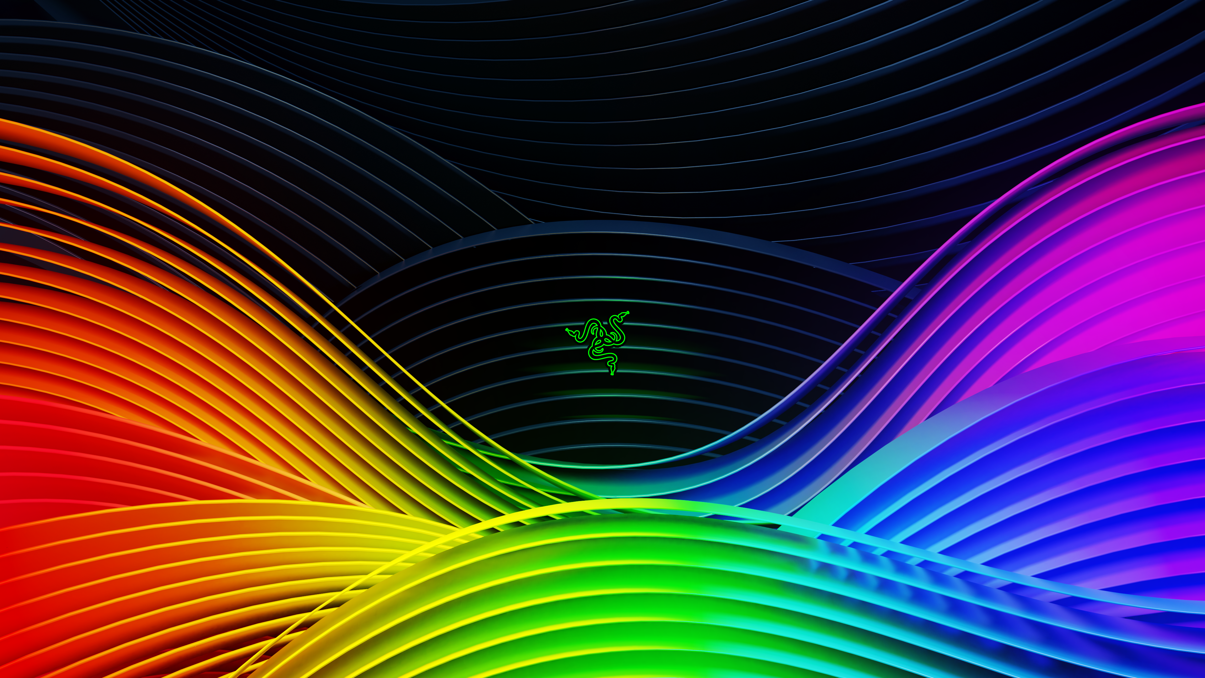Logo Razer onde arcobaleno, 3840x2160 4K, Desktop 4K