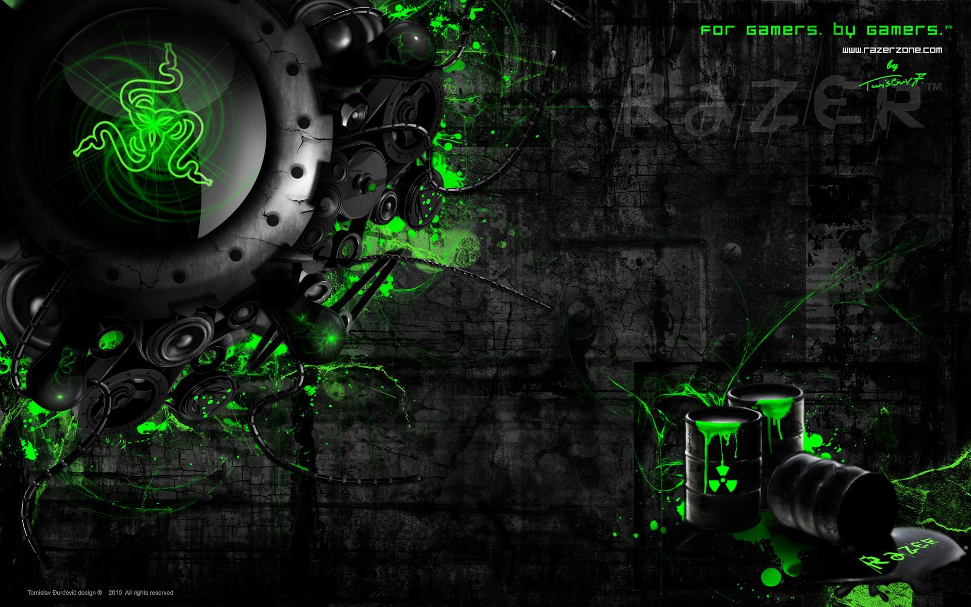 Logo Razer verde su nero, 1920x1080 Full HD 1080p, Desktop