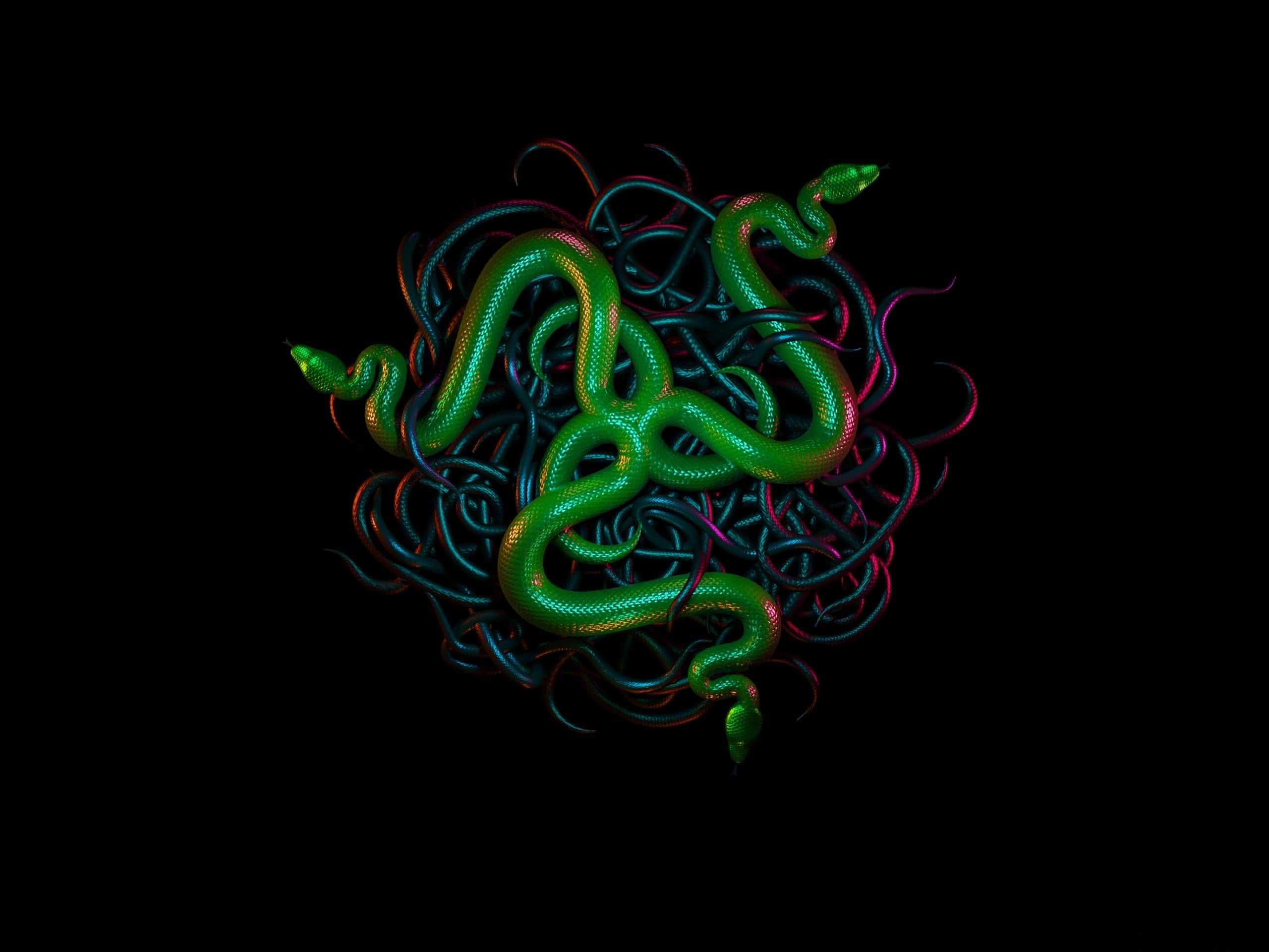 Logo Razer con strisce luminose colorate, 2560x1440 1440p, Desktop