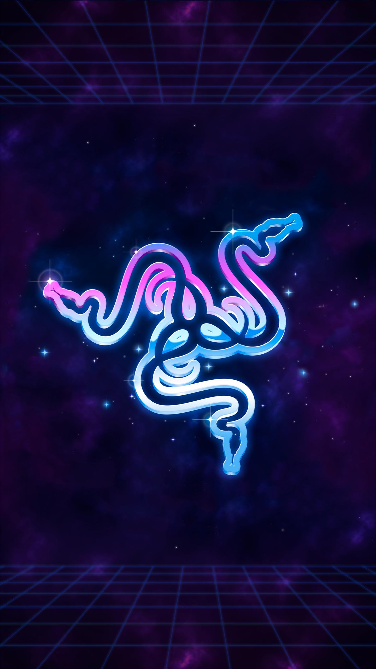 Logo Razer serpente al neon, 1440x2560 Verticale, Telefono