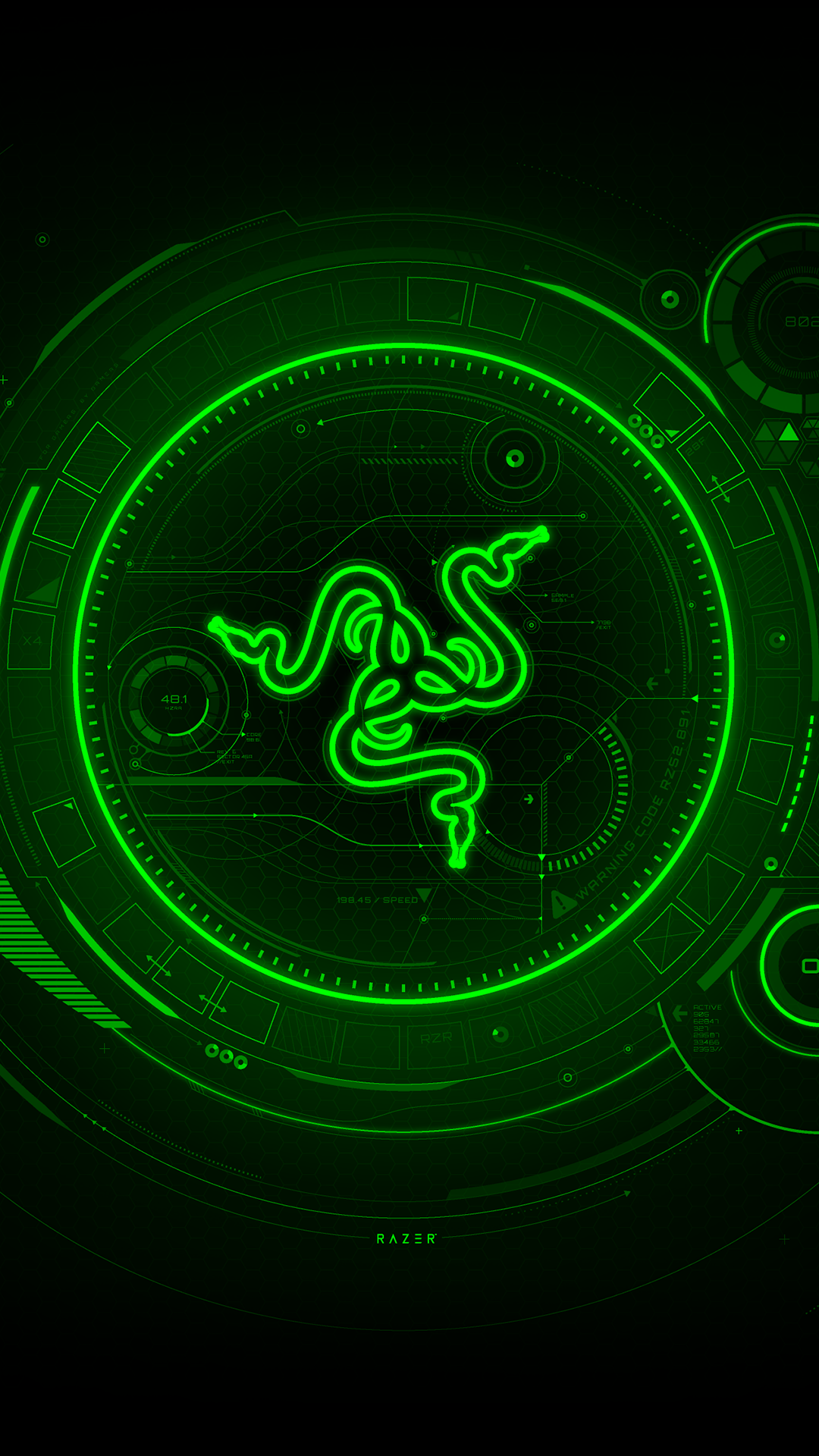 Logo Razer verde neon, periferiche gaming, 1080x1920 Full HD Verticale, Smartphone