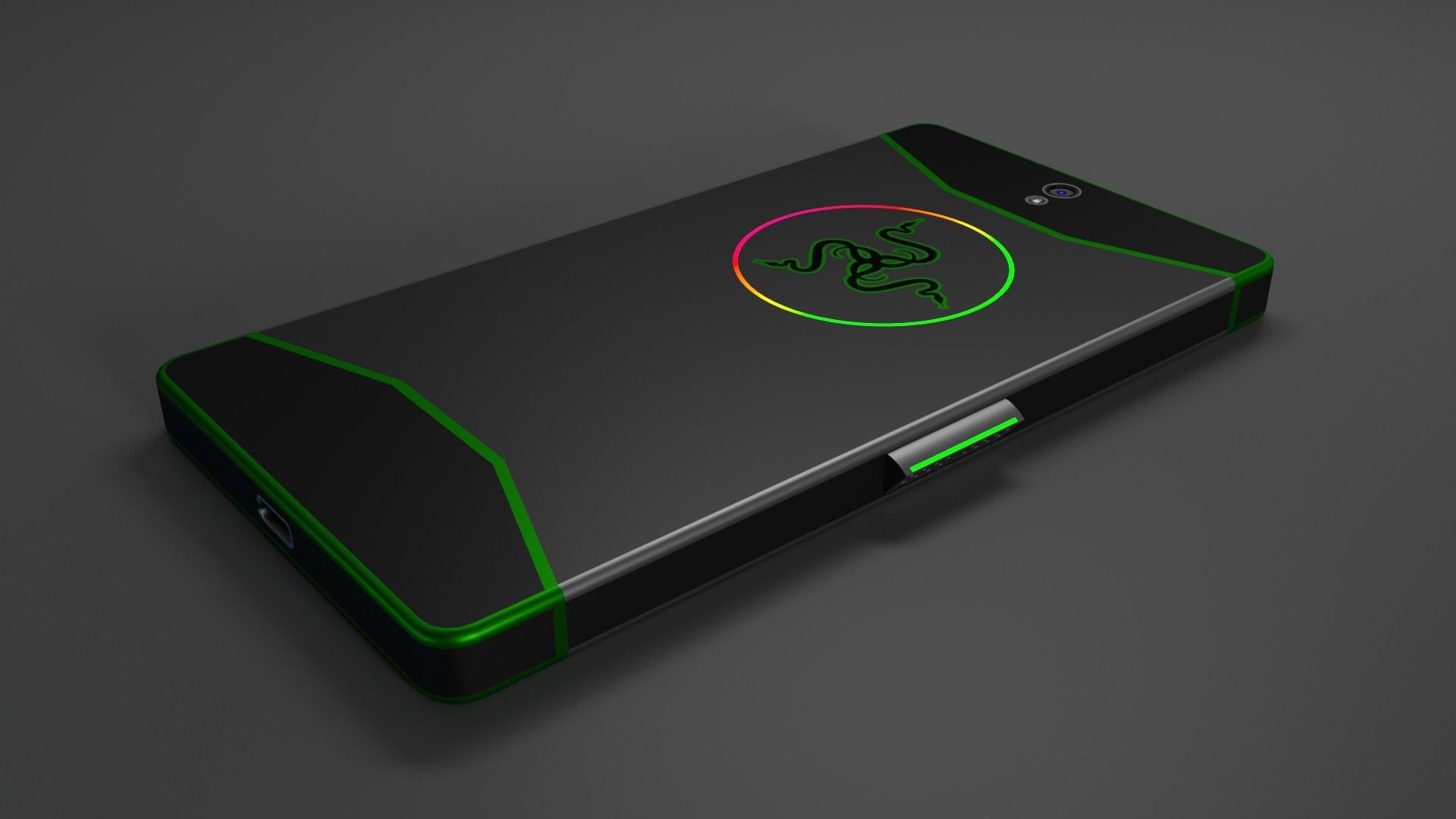 Razer smartphone logo verde, 1920x1080 Full HD 1080p, PC