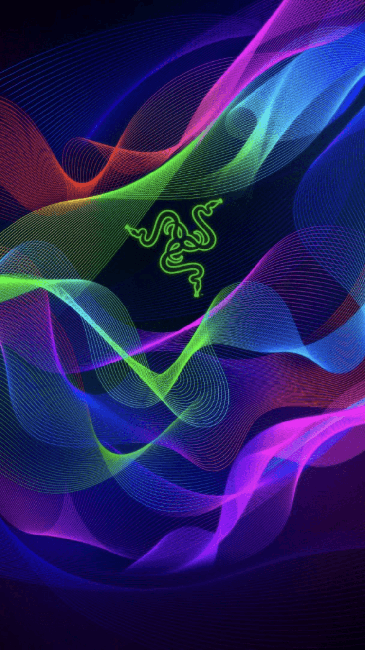 Logo Razer onde colorate, 750x1334 Verticale, Mobile