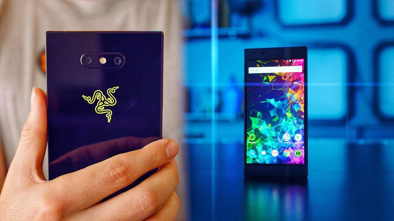 Razer Phone logo verde blu, 1280x720 HD, Desktop