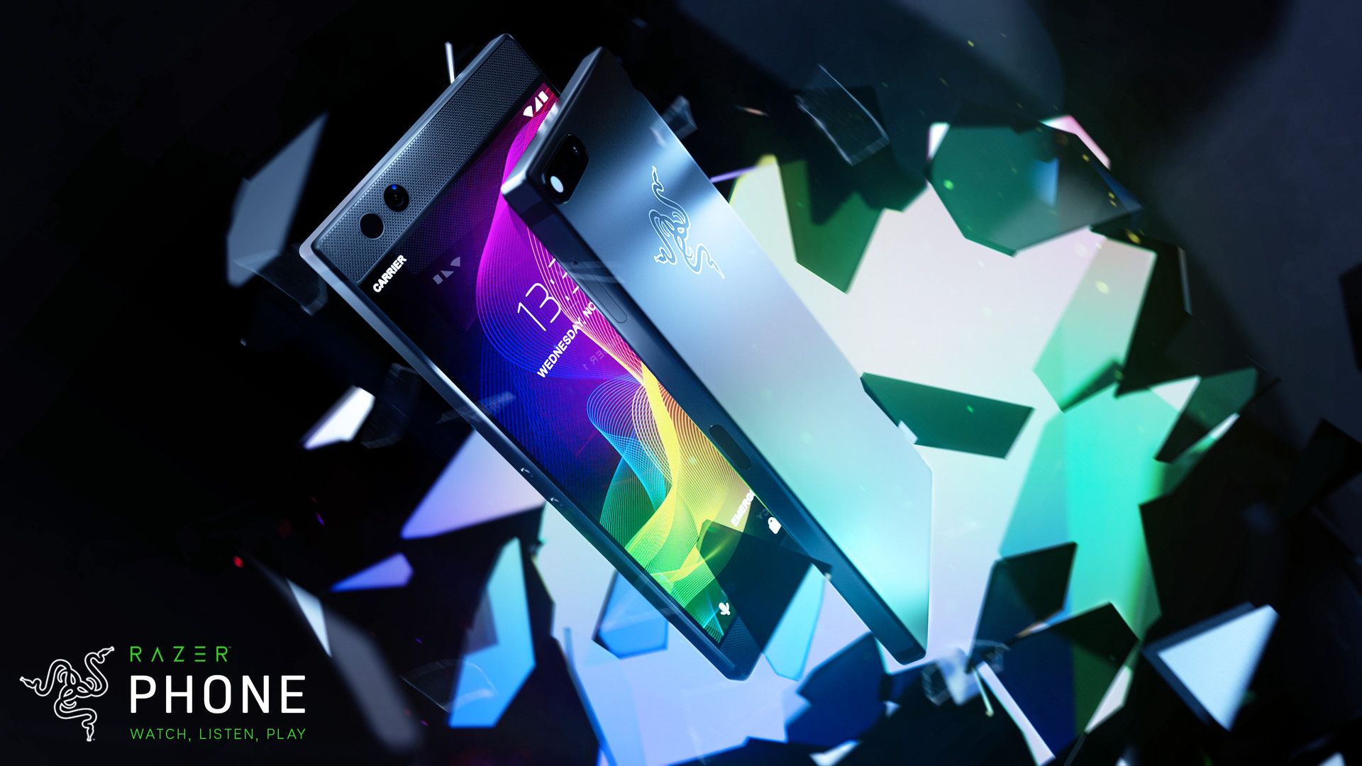 Razer Phone tra cristalli colorati, 1920x1080 1080p, Laptop