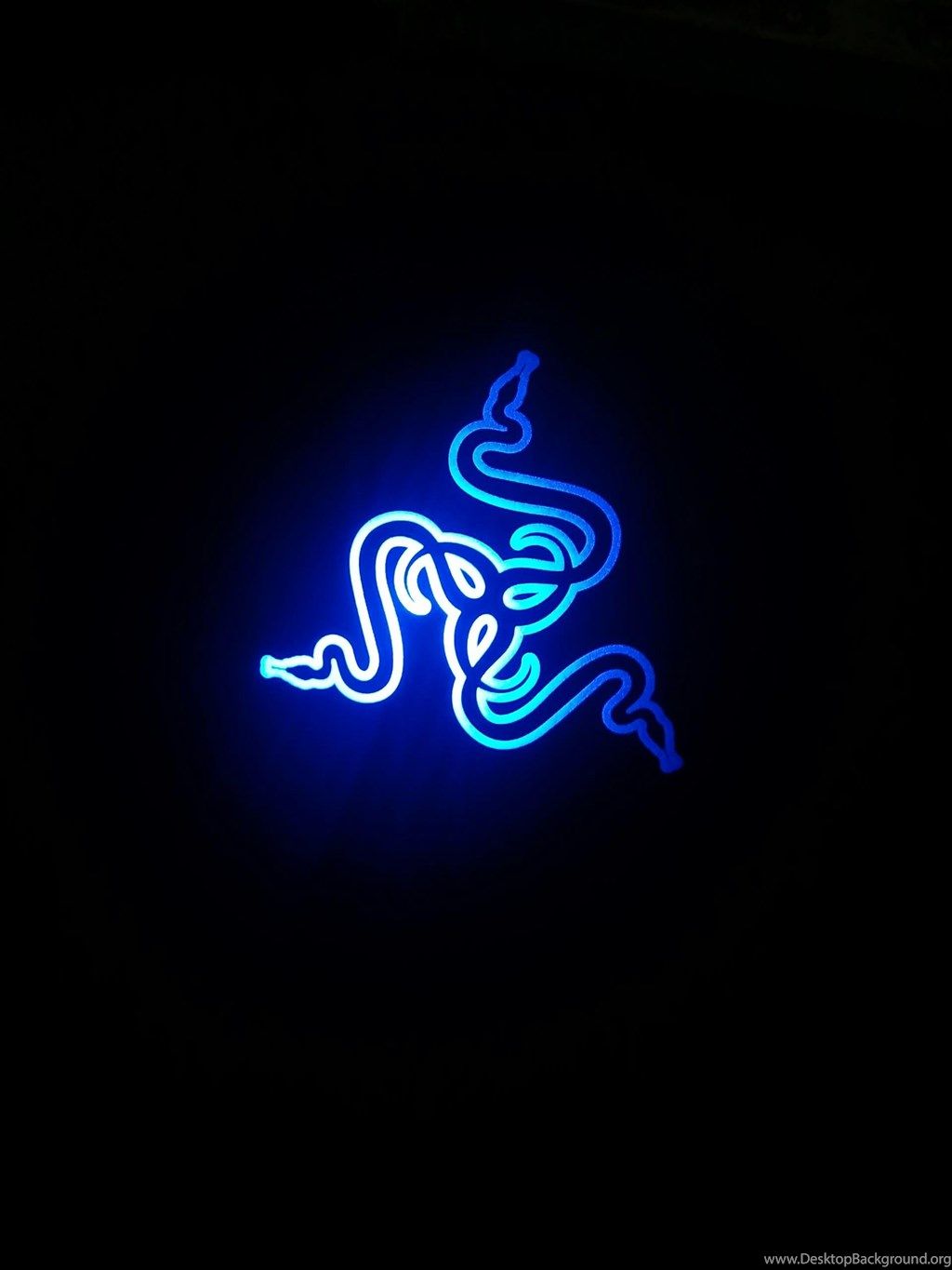 Logo Razer neon blu, 1024x1365 Full HD Verticale, iPhone
