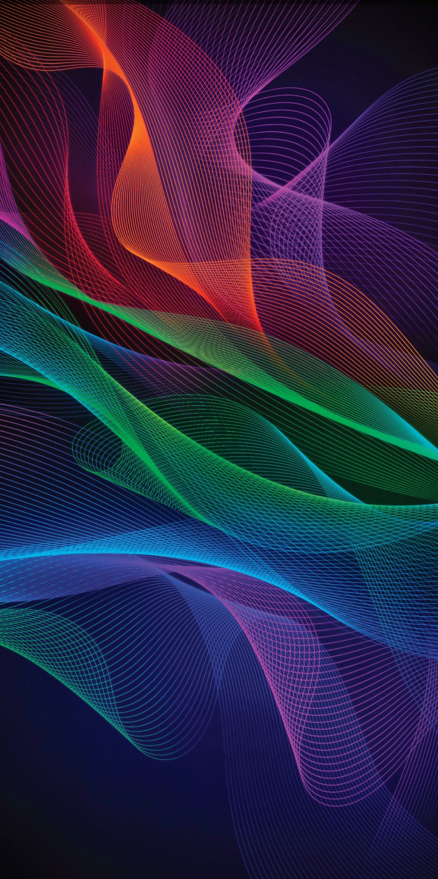 Onde astratte multicolori sfumate, 1396x2803 Verticale, POCO