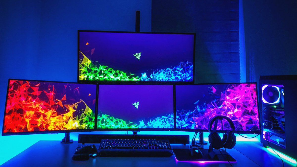 Setup monitor Razer RGB, 1200x675 HD, PC