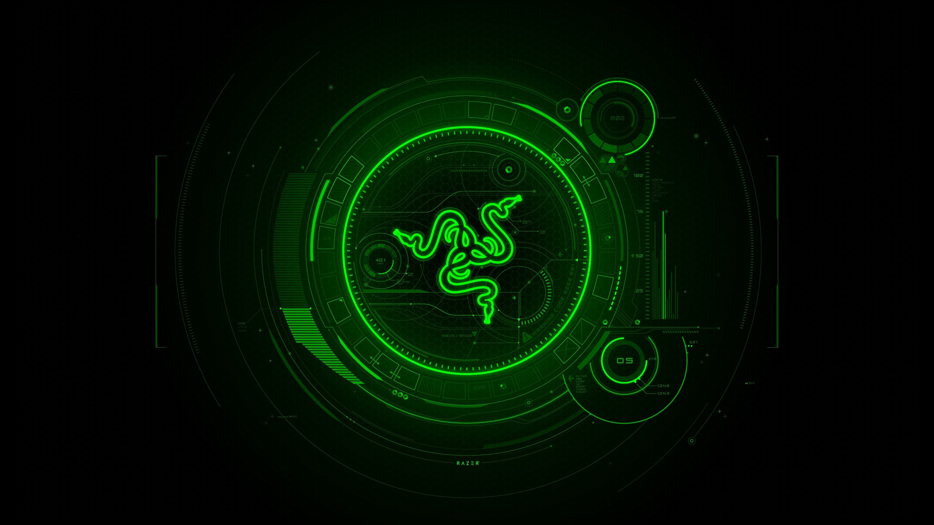 Logo Razer serpente verde, 3840x2160 4K Ultra HD, Monitor 4K