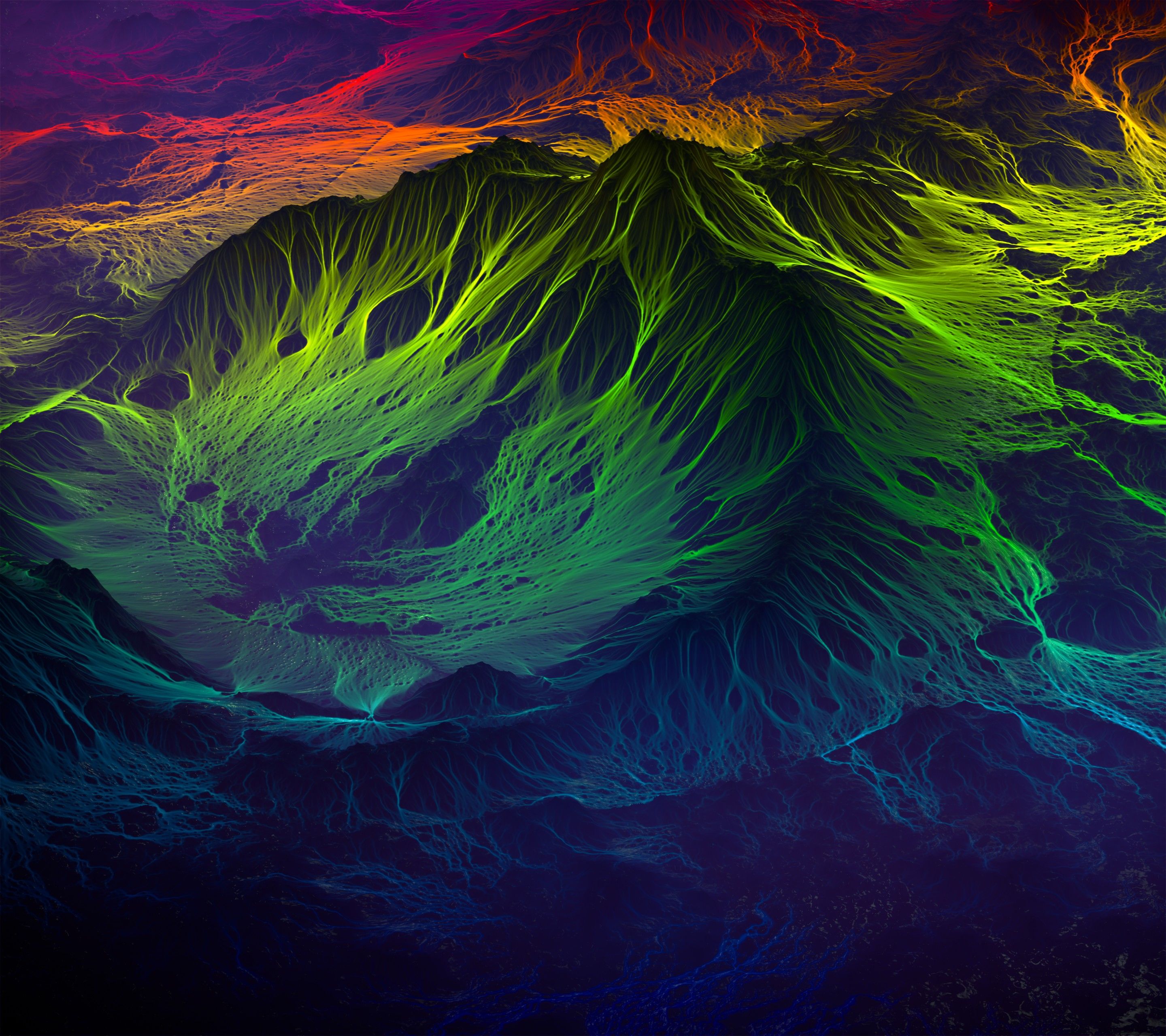Montagna astratta multicolore fluida, 2880x2560 2K+, Monitor Gaming