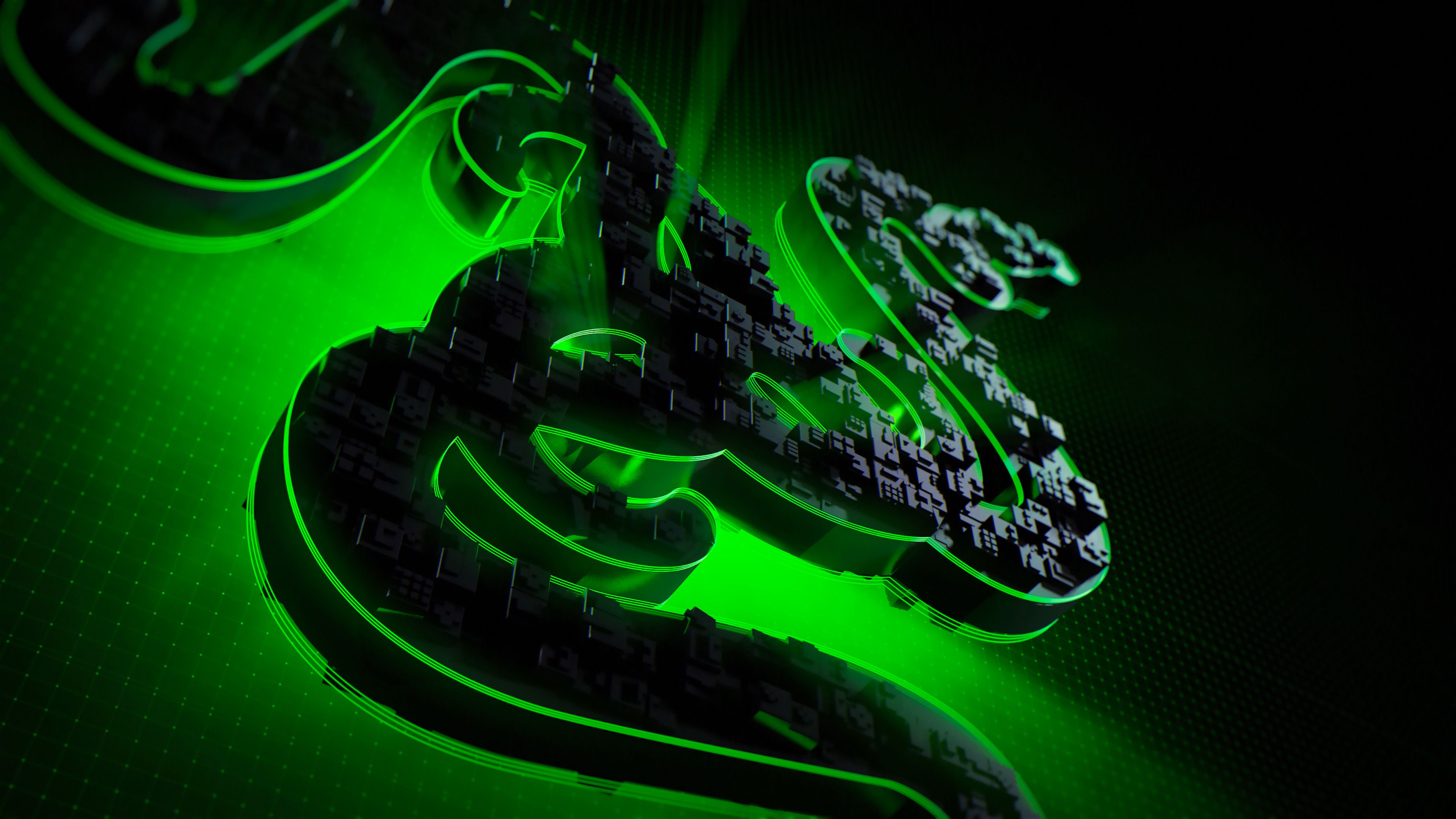 Logo Razer serpente verde, 3840x2160 4K Ultra HD, Monitor 4K