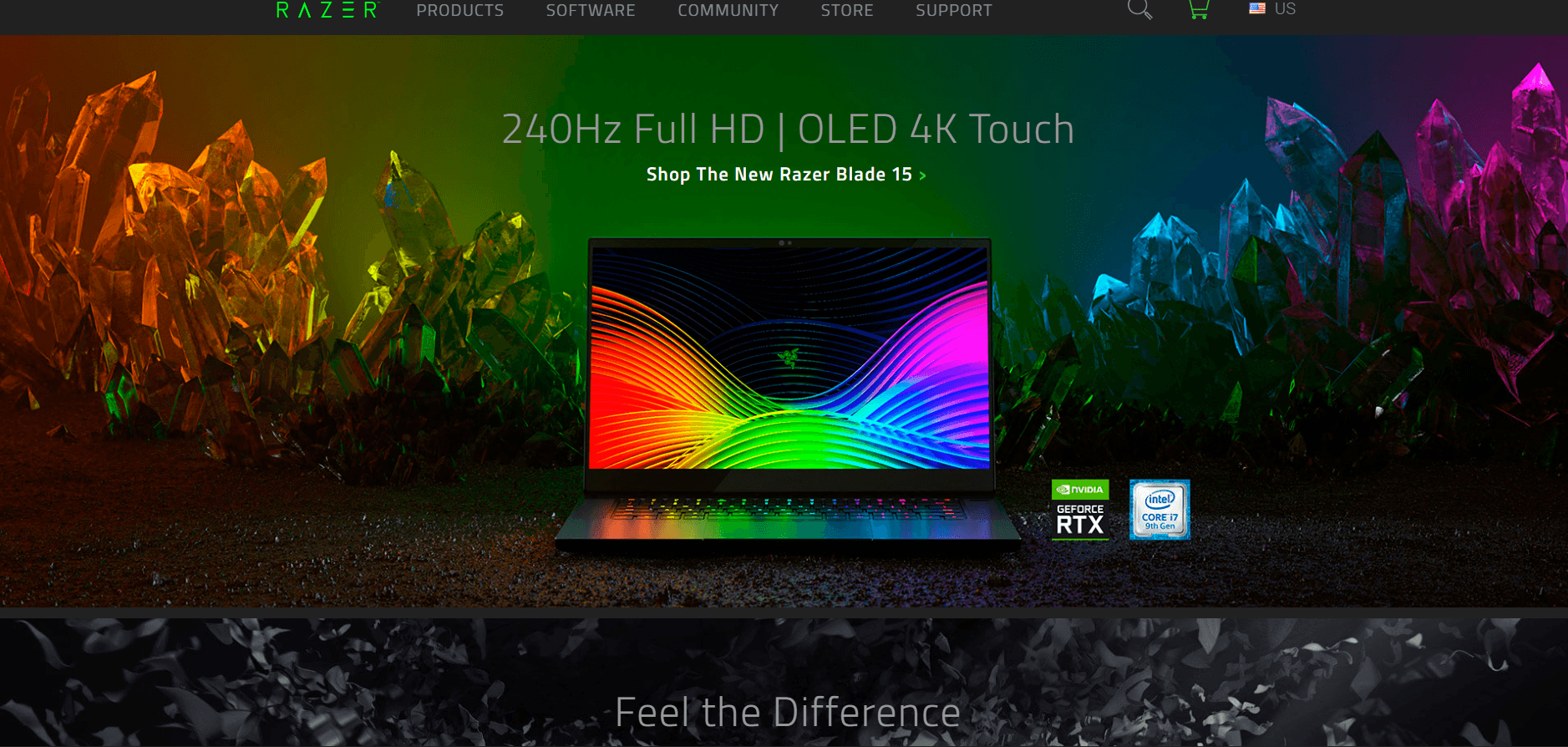 Razer Blade laptop RGB colorato, 1877x894 HD Ready, iMac