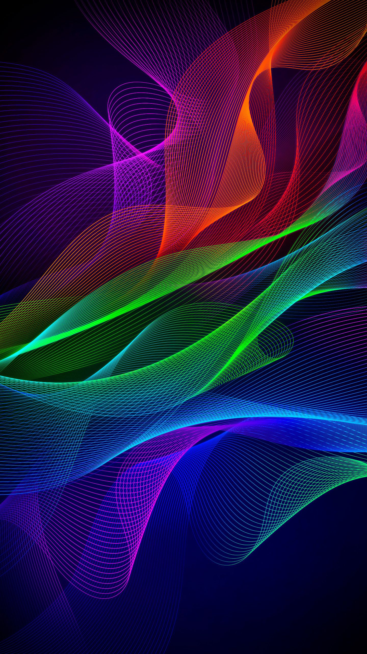 Onde astratte colorate Razer, 1440x2560 Verticale, Telefono