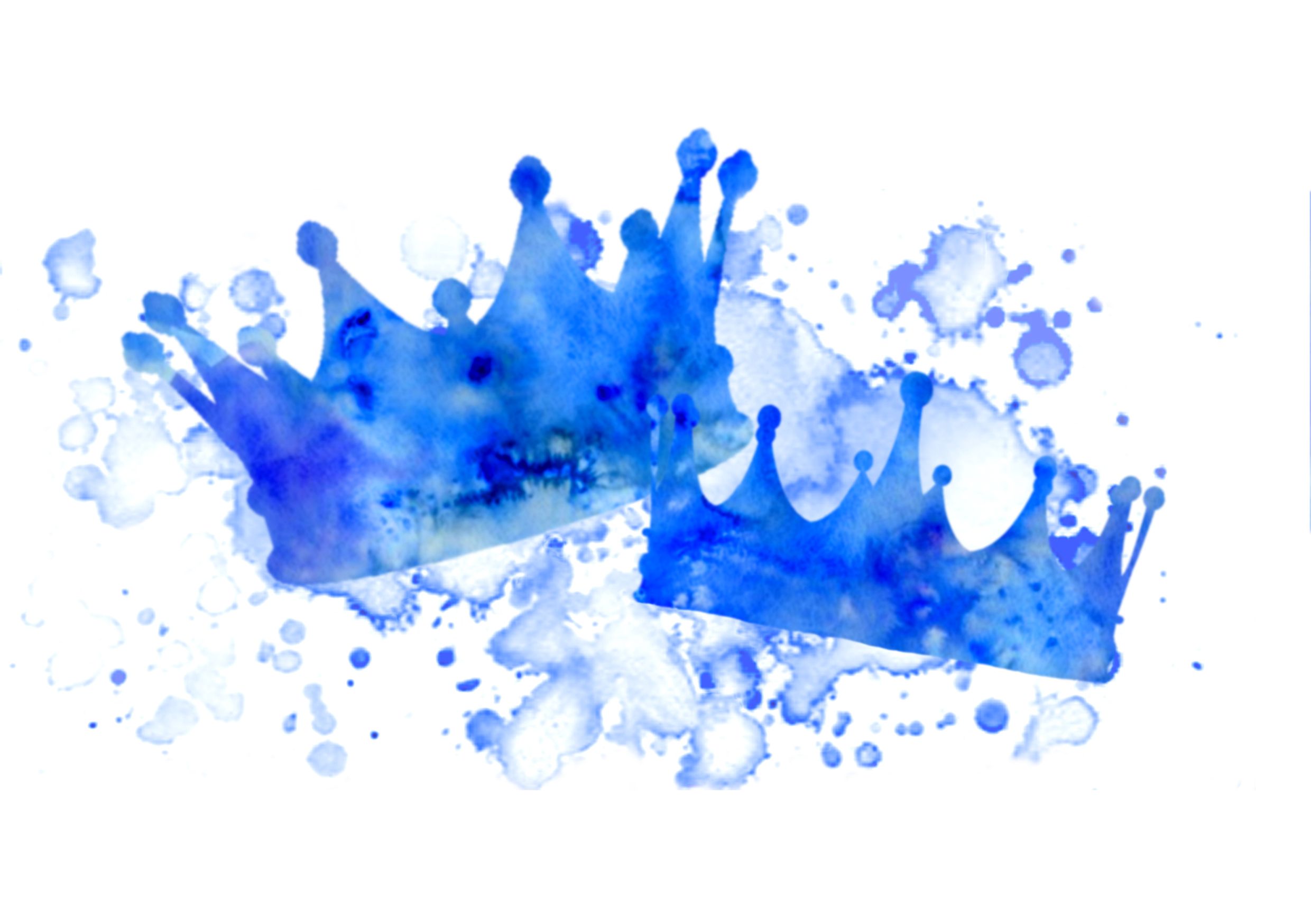 Corone re regina acquerello blu, 2480x1748 Hi-Res, iMac