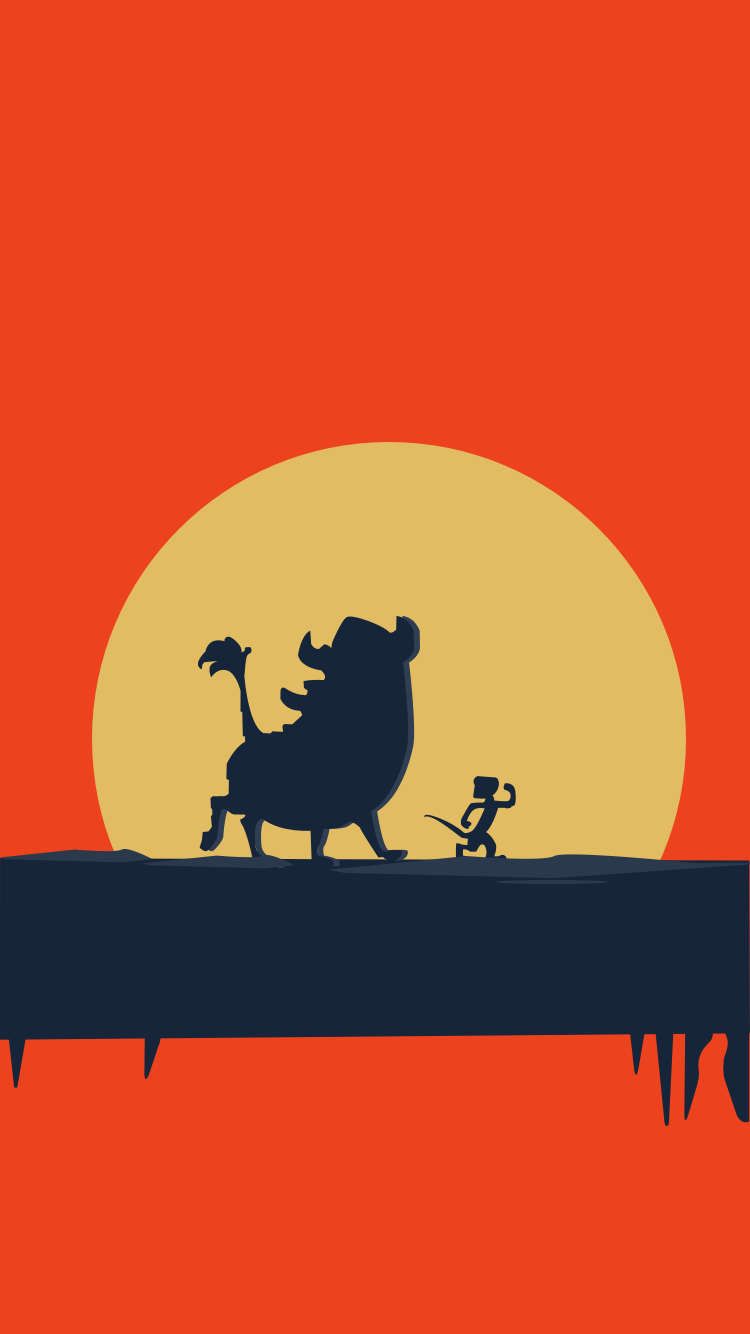 Timon e Pumbaa silhouette, 750x1334 Full HD Verticale, Smartphone