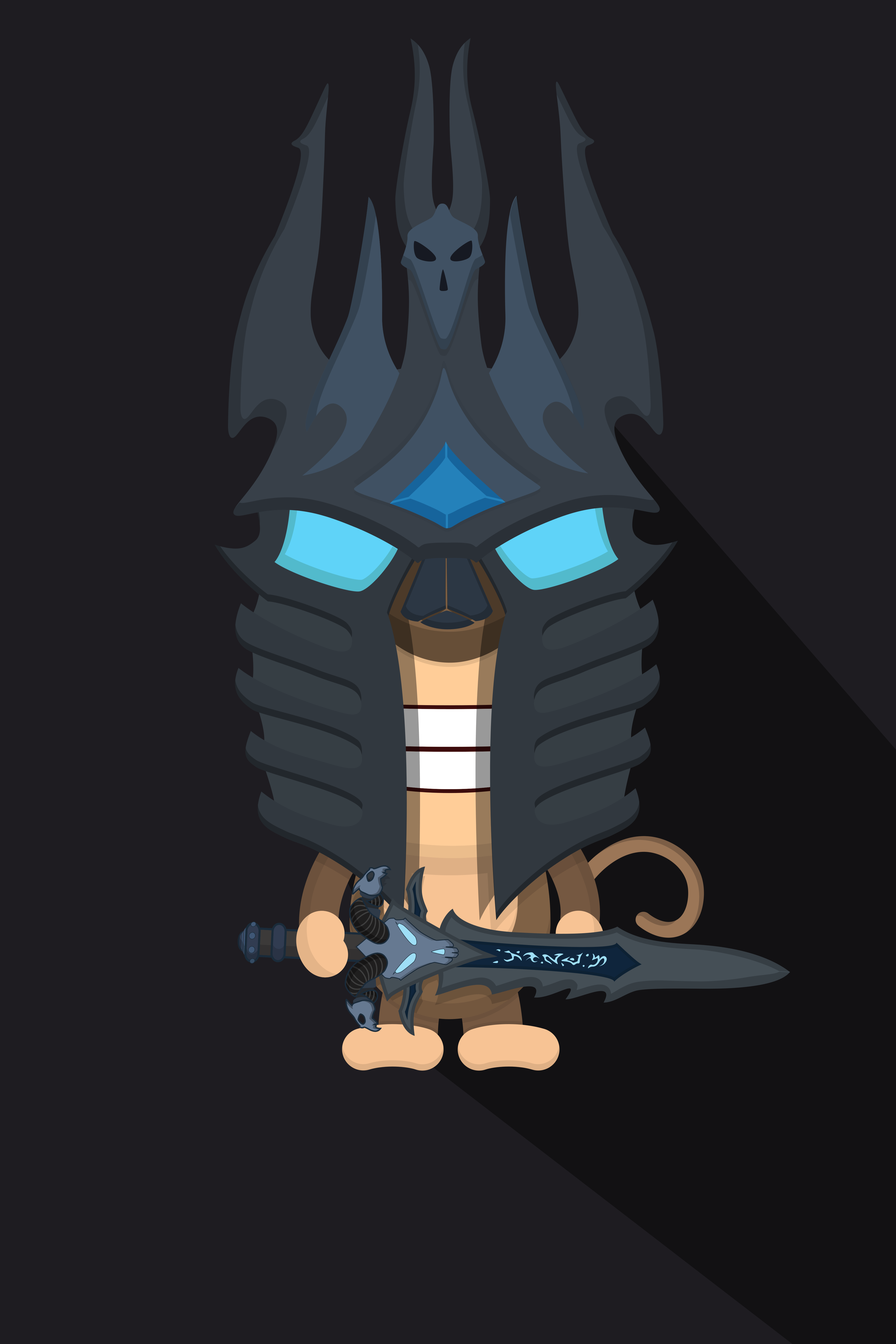 Scimmia Lich King minimalista, 4000x6000 Verticale, Mobile