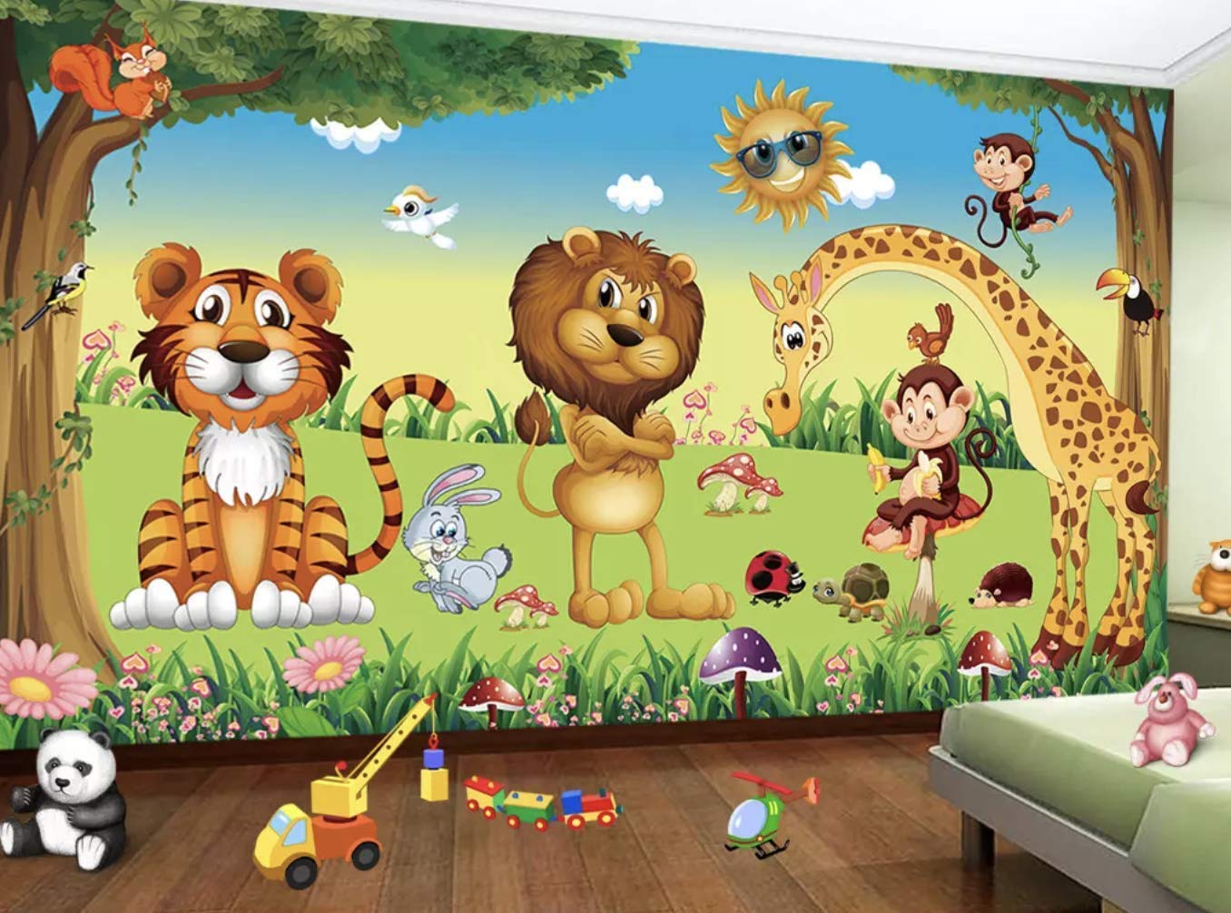 Leone e animali cartone bambini, 1356x1006 720p, Acer Nitro