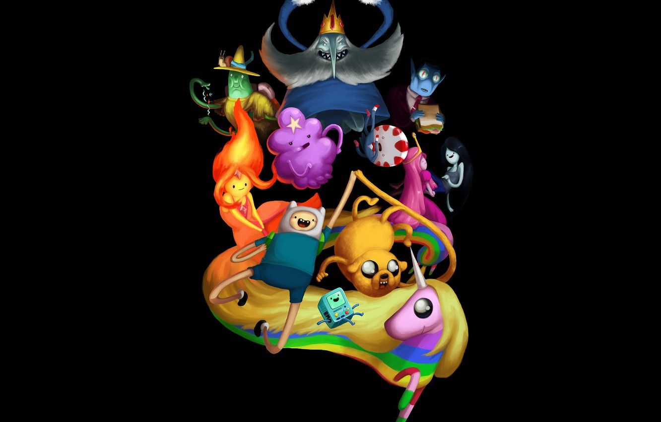 Personaggi Adventure Time colorati, 1332x850 HD, Desktop