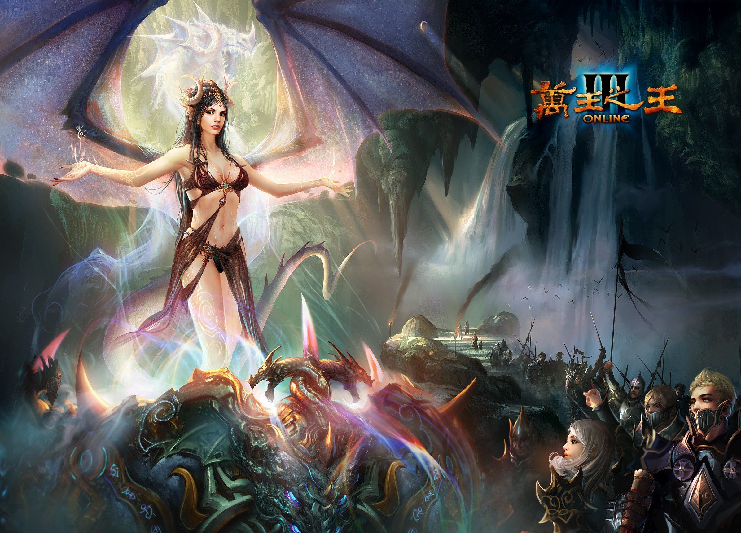Regina alata fantasy con esercito, 2392x1720 alta risoluzione, iMac