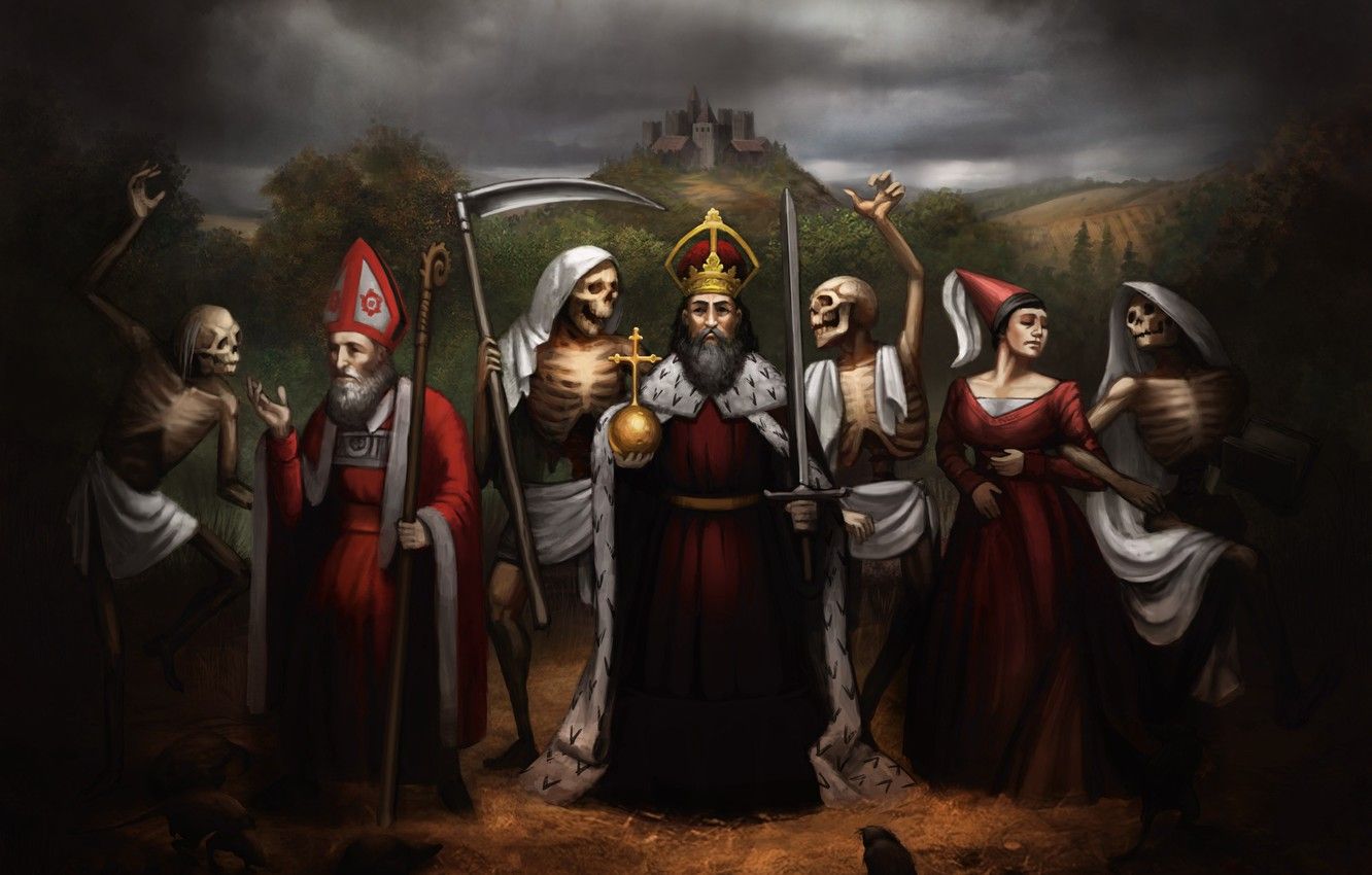 Re medievale con figure spettrali, 1332x850 720p, PC