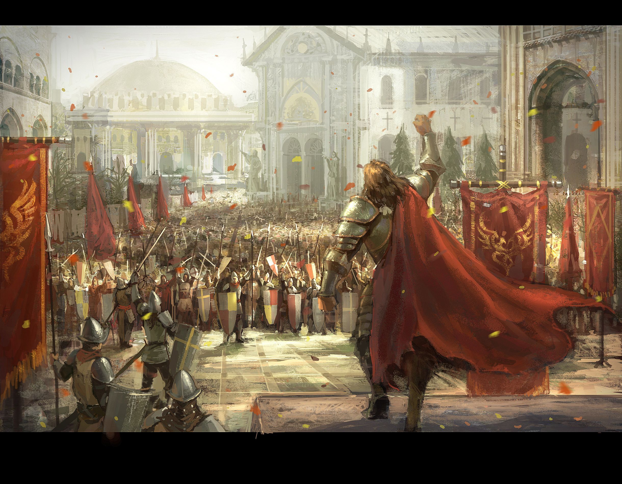Cavalieri medievali a cavallo, 1920x1080 Full HD, Desktop