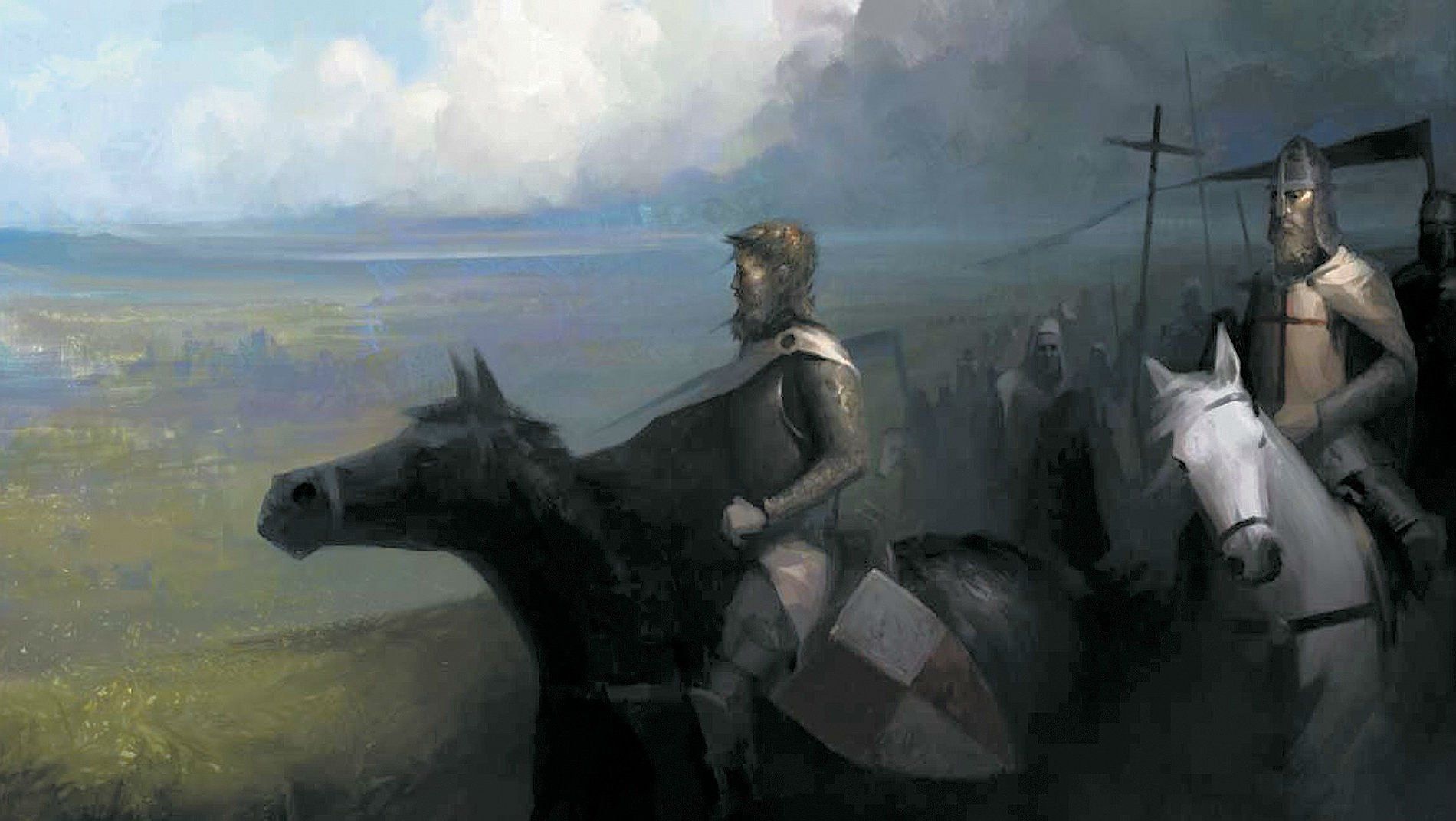 Cavalieri crociati a cavallo, 1900x1072 HD Ready, PC