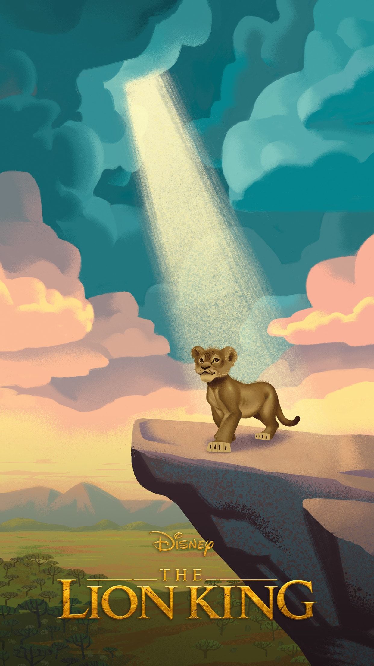Simba cucciolo Re Leone roccia, 1242x2209 Verticale, Mobile