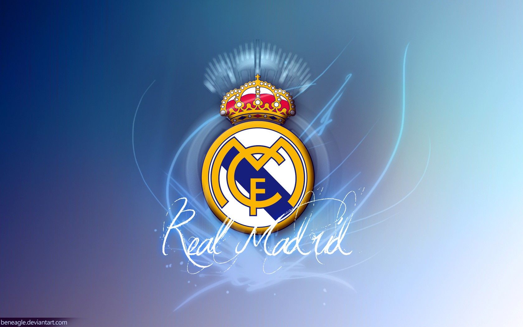 Logo Real Madrid stemma blu, 1680x1050 HD Ready, Notebook Gaming