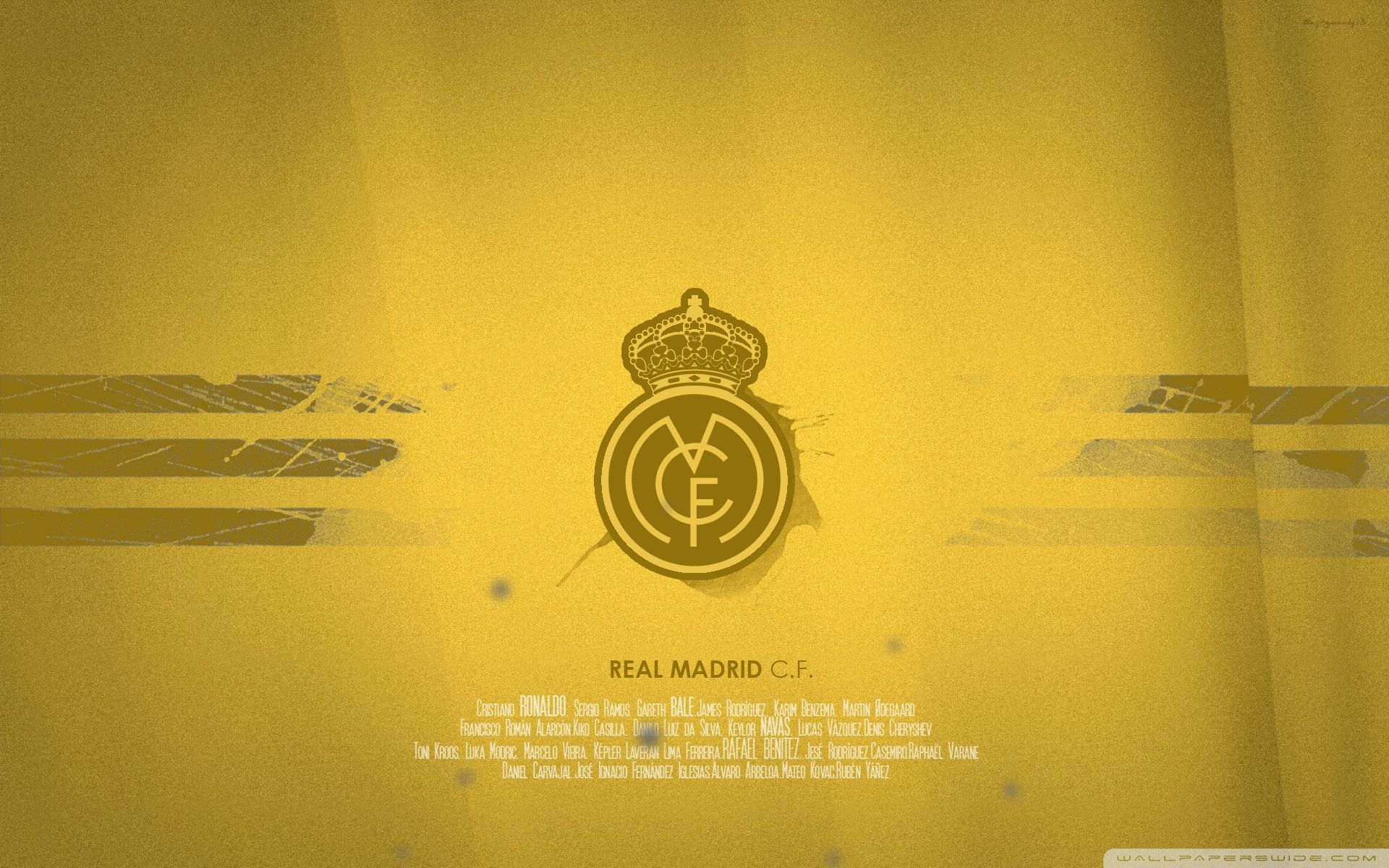 Stemma Real Madrid, sfondo giallo, 1920x1200 Full HD+ WUXGA, Desktop