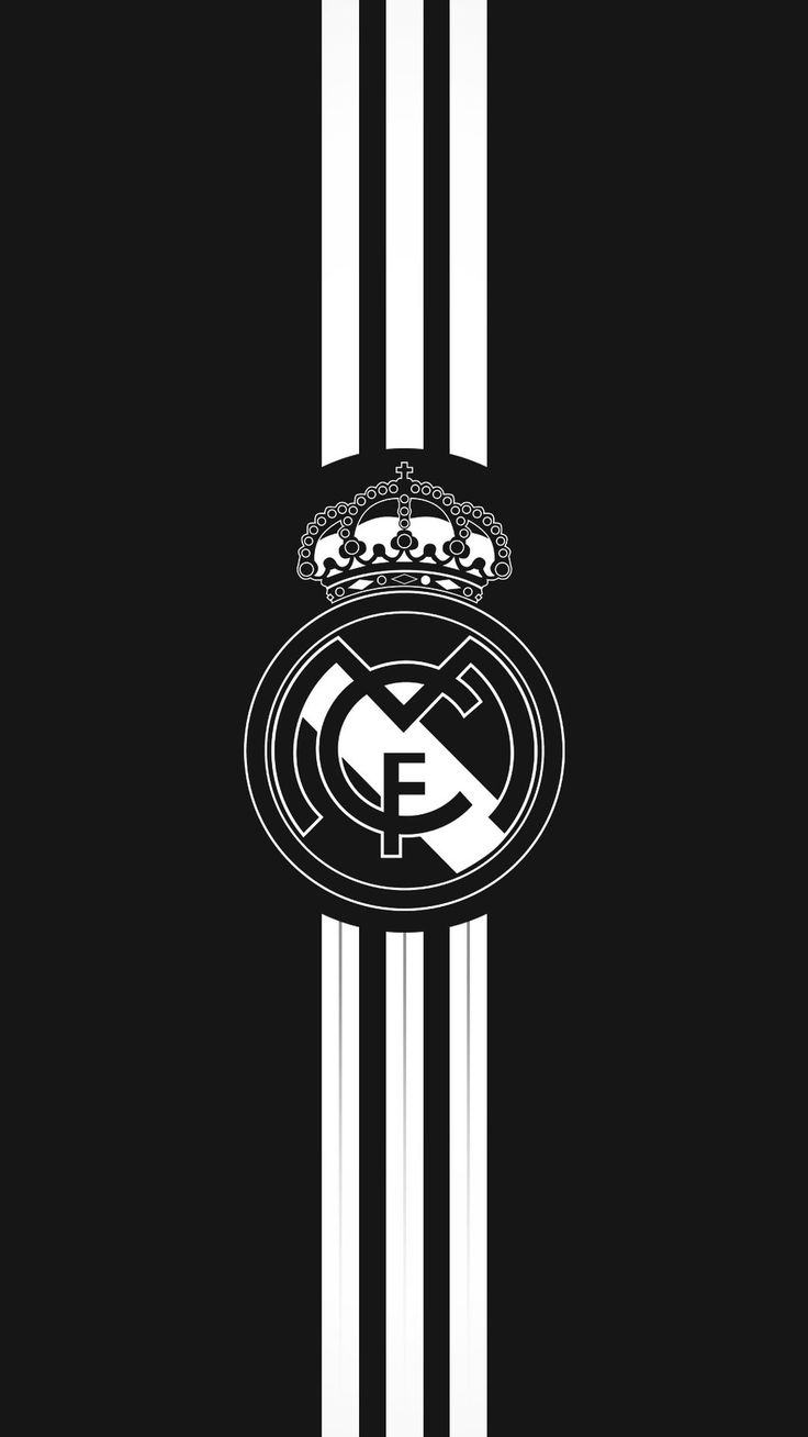 Logo Real Madrid bianco nero, 736x1308 Verticale, POCO