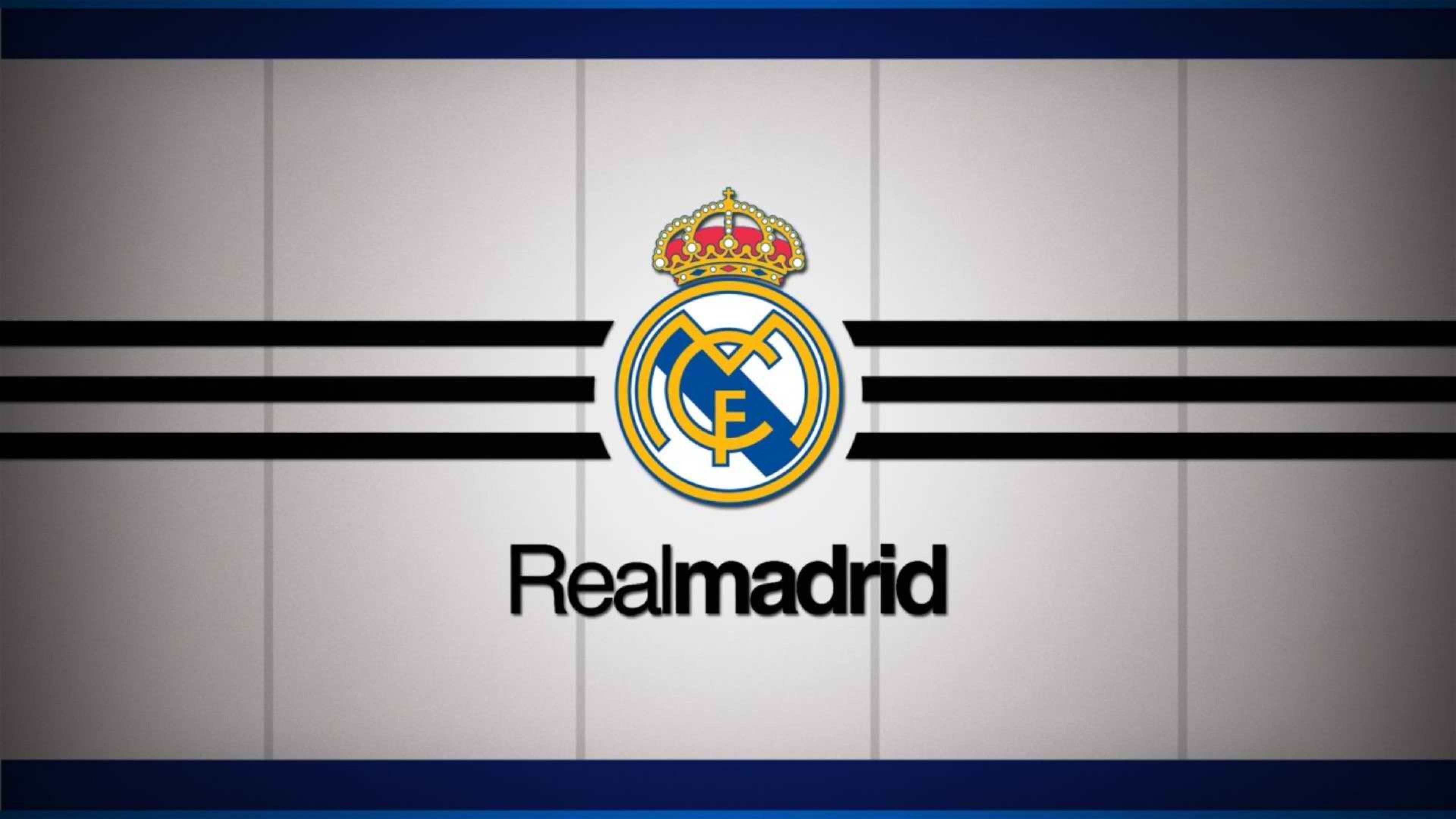 Logo Real Madrid strisce nere, 3840x2160 Ultra HD, 4K TV