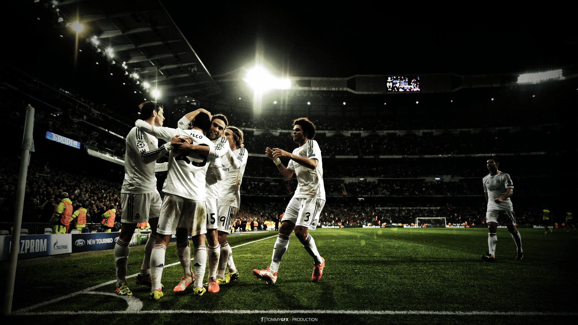 Giocatori Real Madrid esultano stadio, 1920x1080 Full HD 1080p, PC Desktop